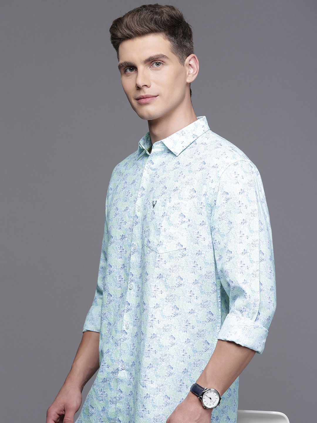 

Allen Solly Cotton Linen Sport Floral Printed Casual Shirt, White