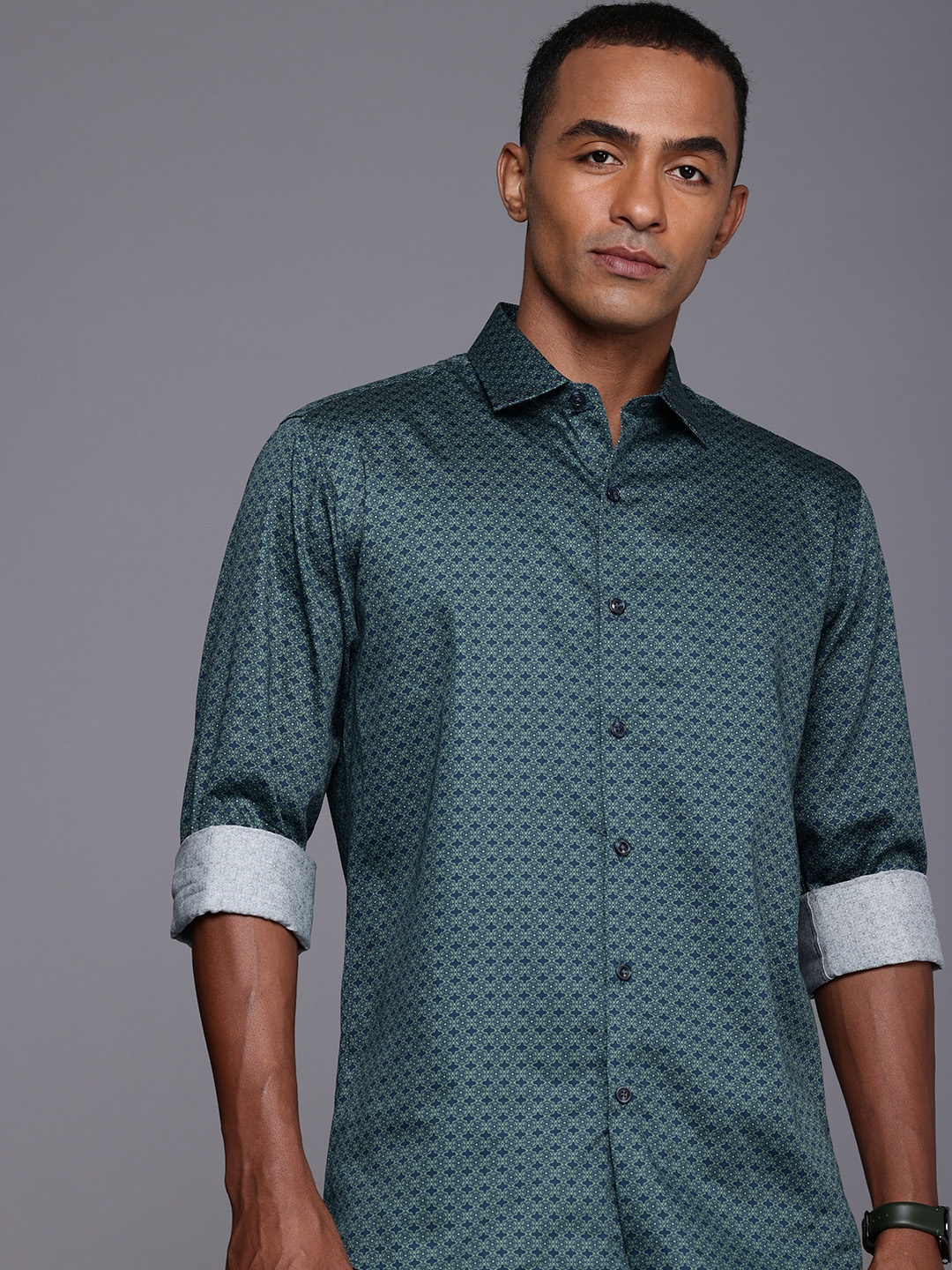 

Allen Solly Floral Printed Pure Cotton Casual Shirt, Green