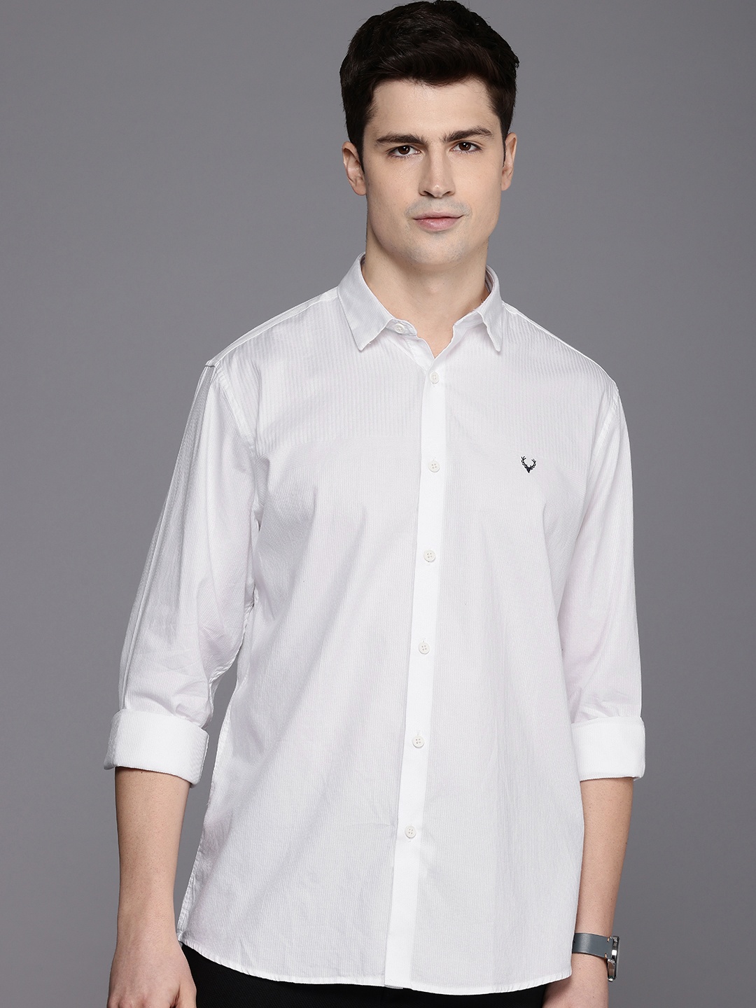 

Allen Solly Pure Cotton Classic Fit Opaque Casual Shirt, White