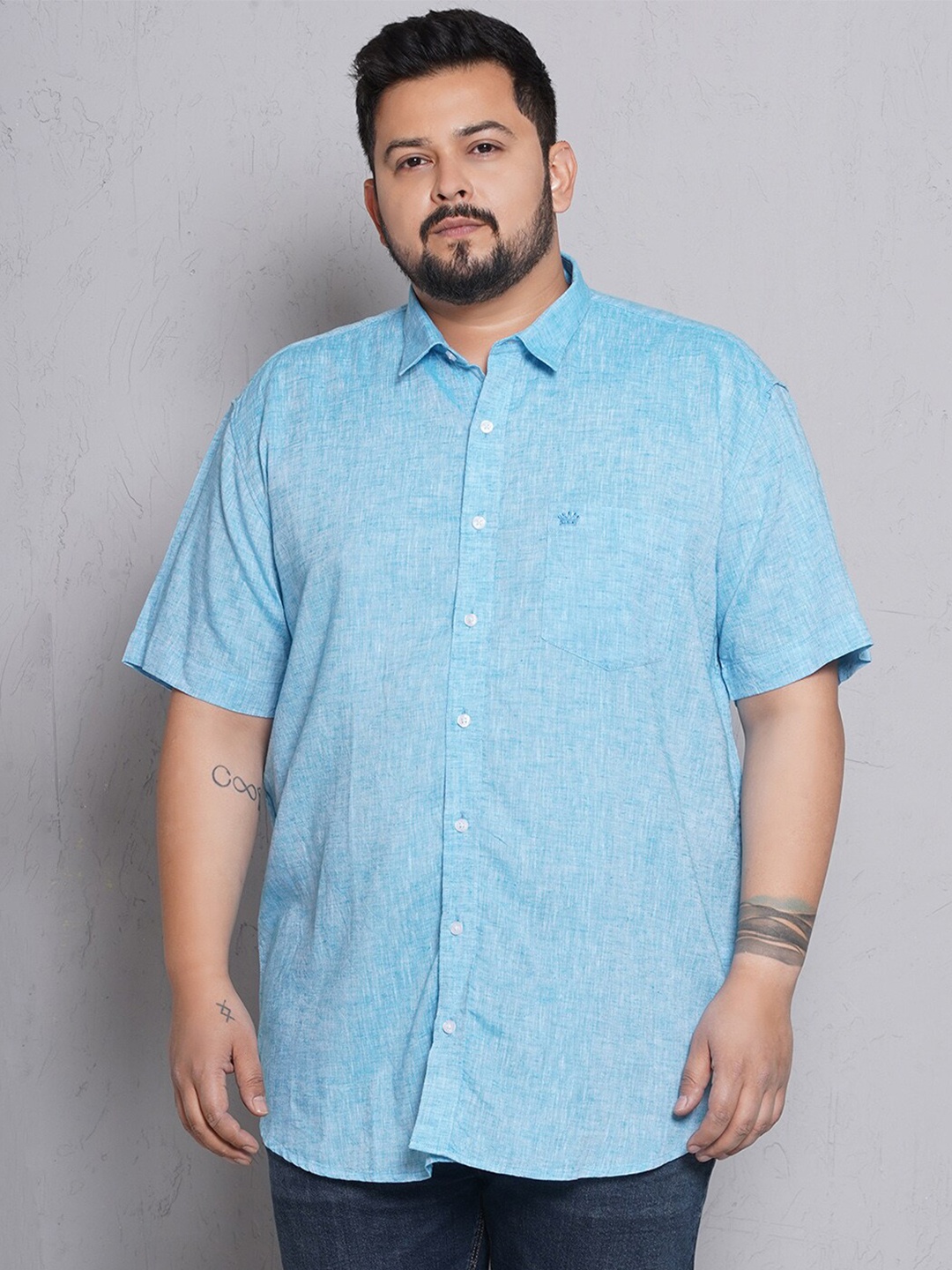 

John Pride Men Opaque Casual Shirt, Blue