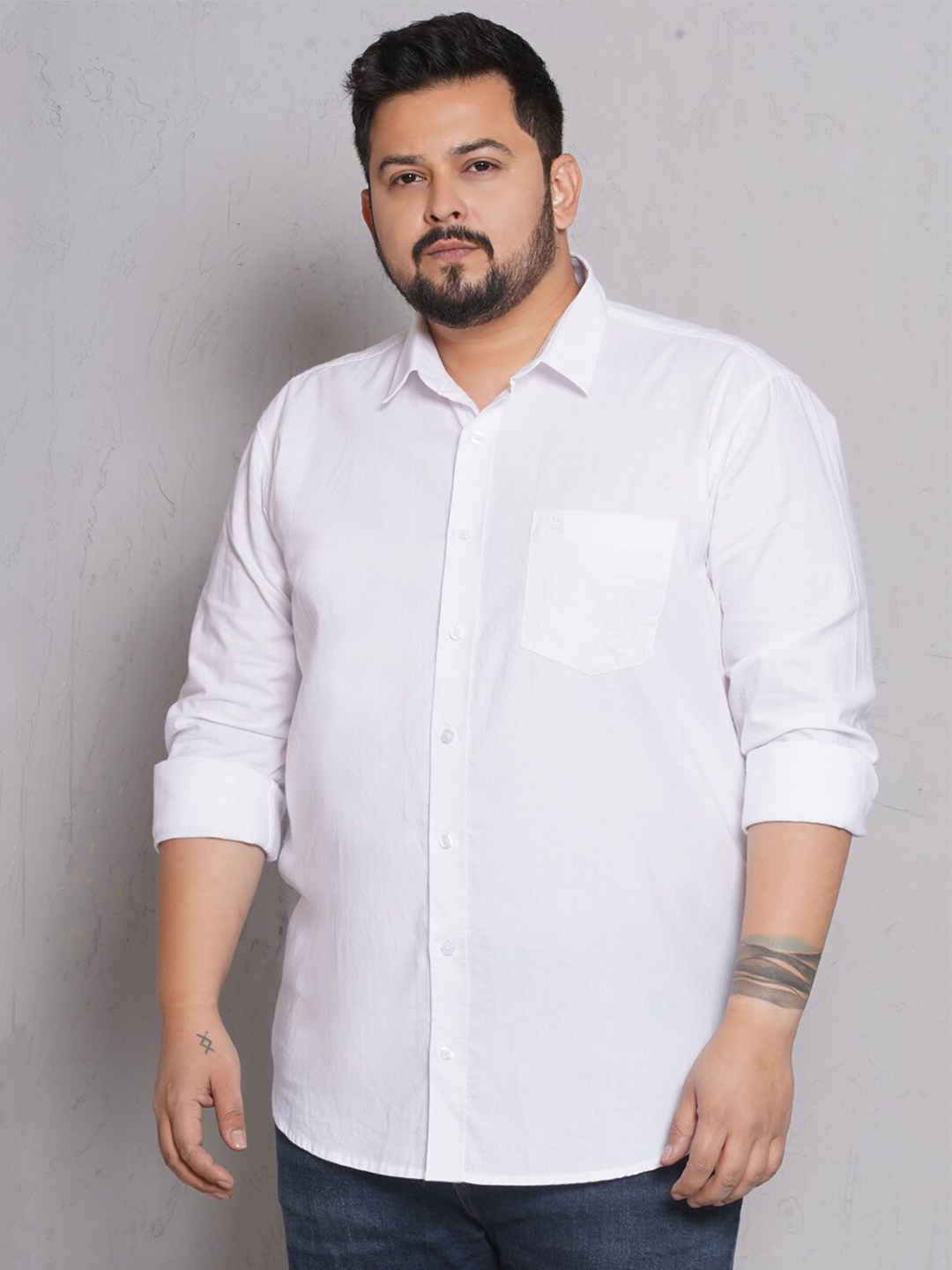 

John Pride Men Opaque Casual Shirt, White
