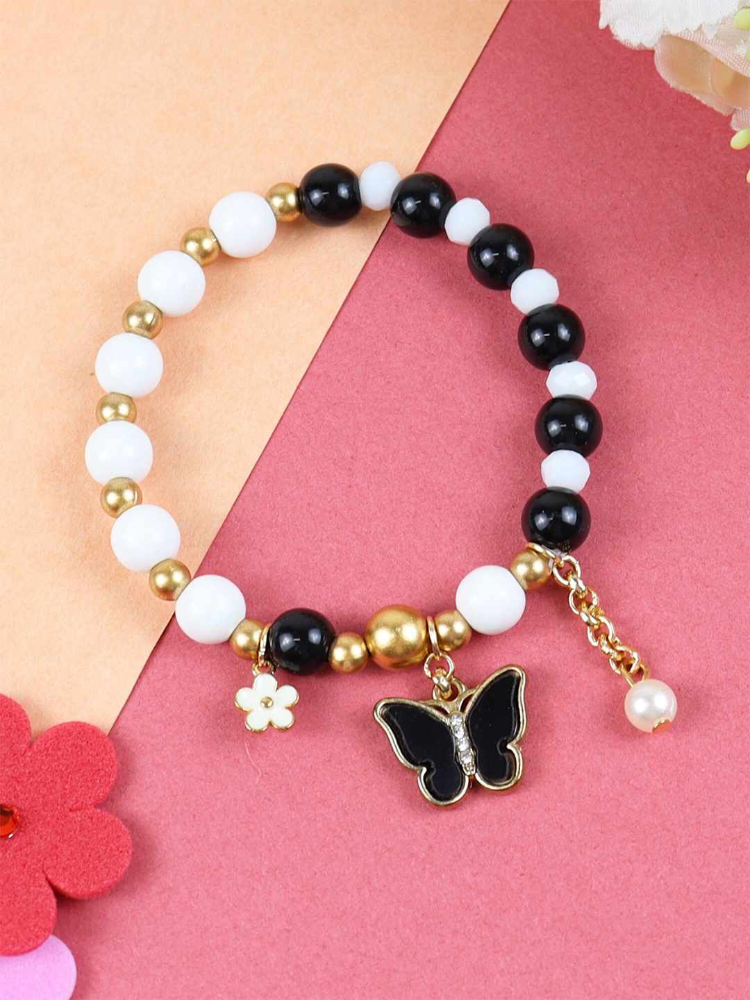 

Asthetika Kids Girls Beaded Charm Bracelet, Black