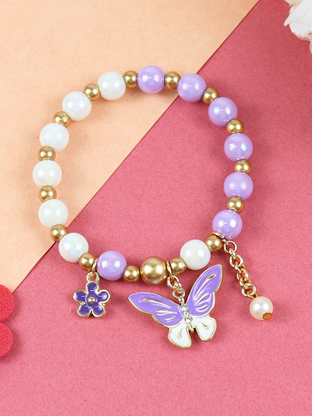 

Asthetika Kids Girls Beaded Butterfly Bracelet, Purple
