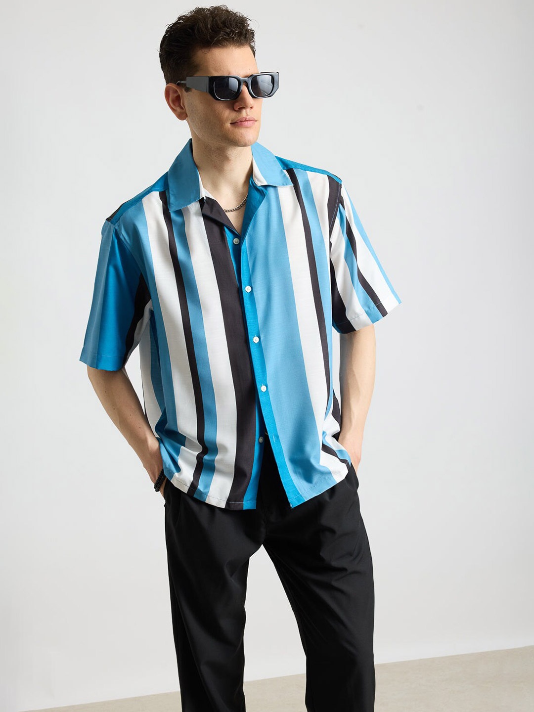 

FREAKINS Men Multi Stripes Opaque Striped Casual Shirt
