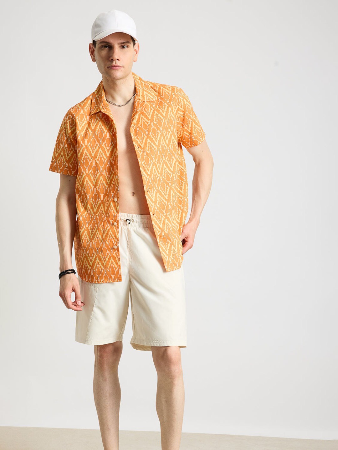 

FREAKINS Men Floral Opaque Printed Casual Shirt, Orange