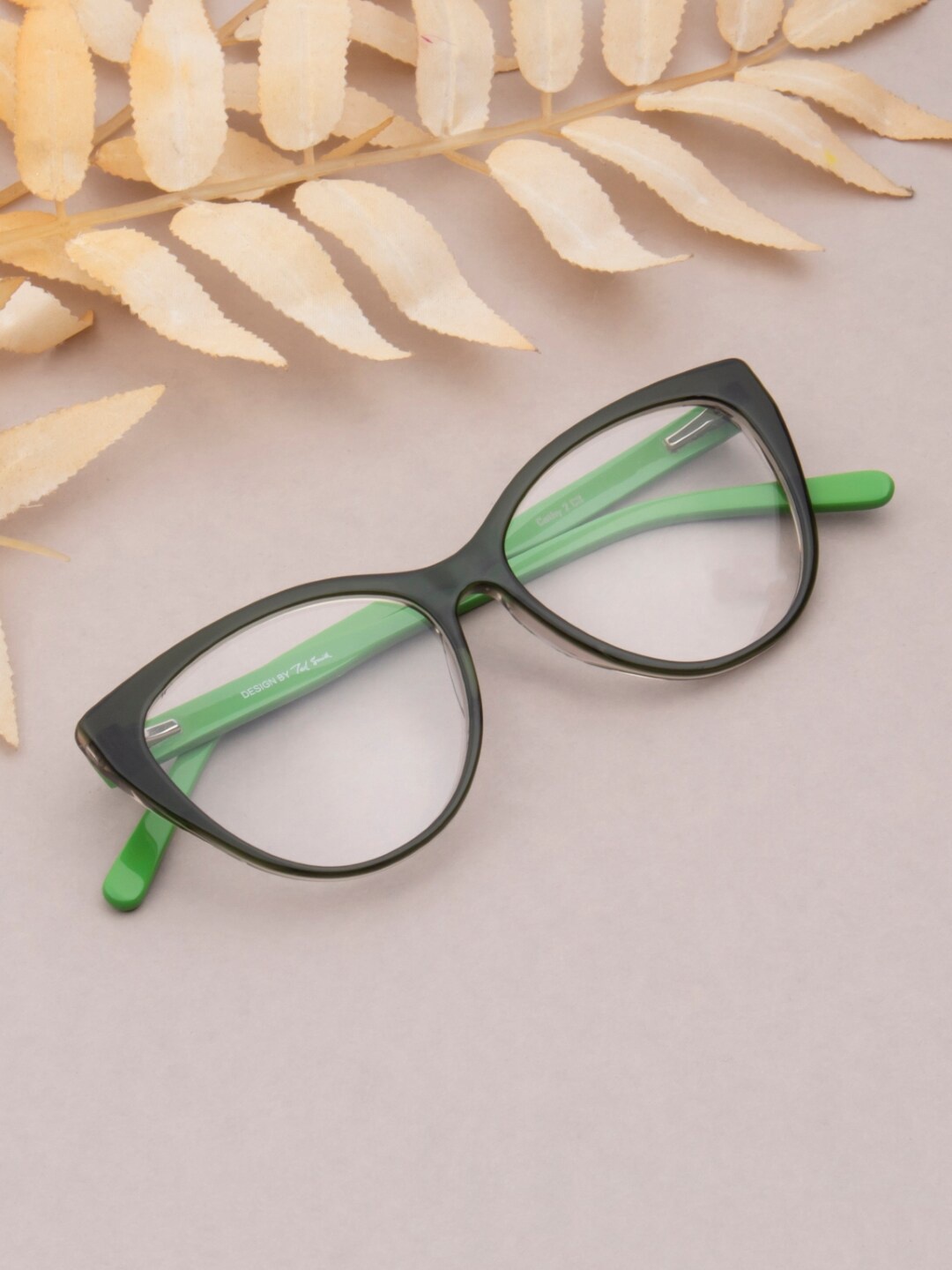 

Ted Smith Women 100% Acetate Full Rim Cateye Frames, Green