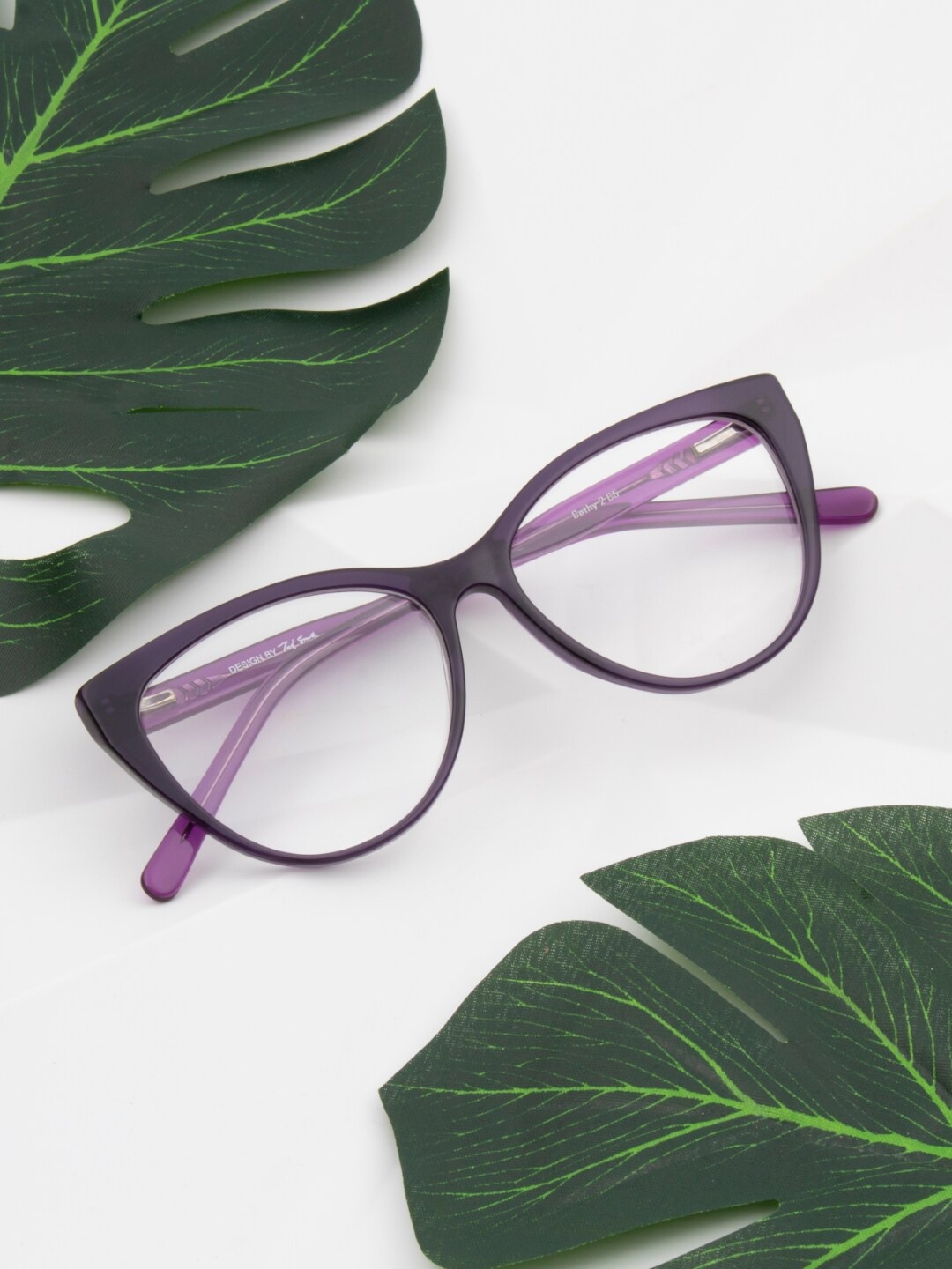 

Ted Smith Women 100% Acetate Full Rim Cateye Frames CATHY 2_C5, Purple