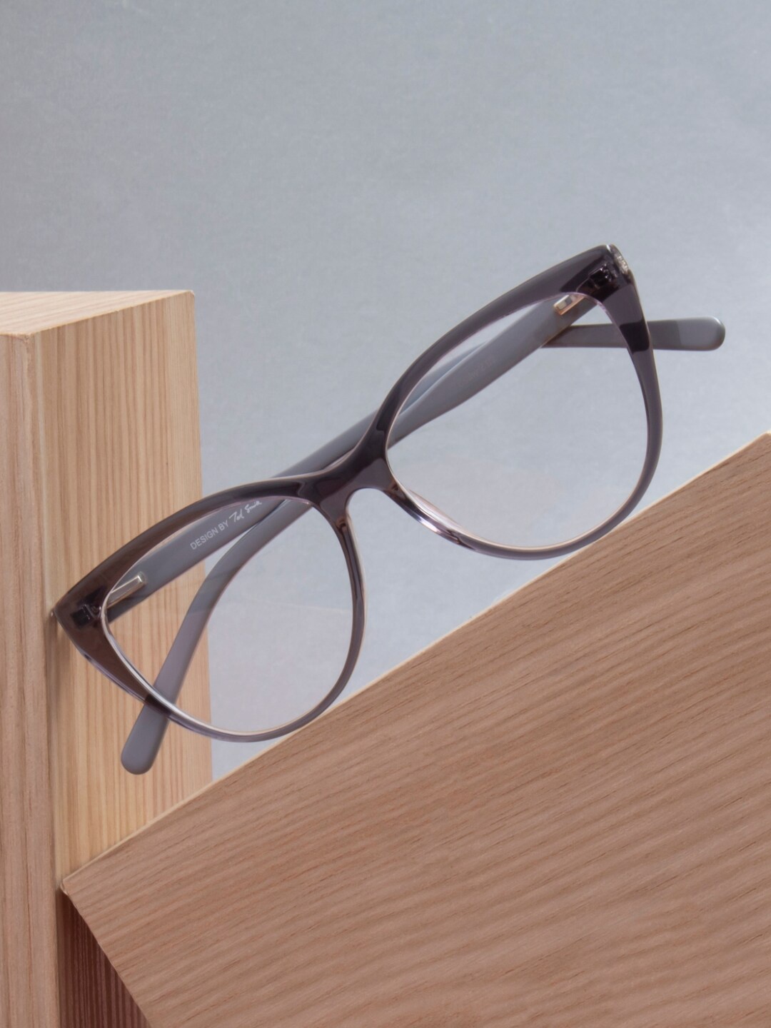

Ted Smith Women 100% Acetate Full Rim Cateye Frames CATHY 2, Grey