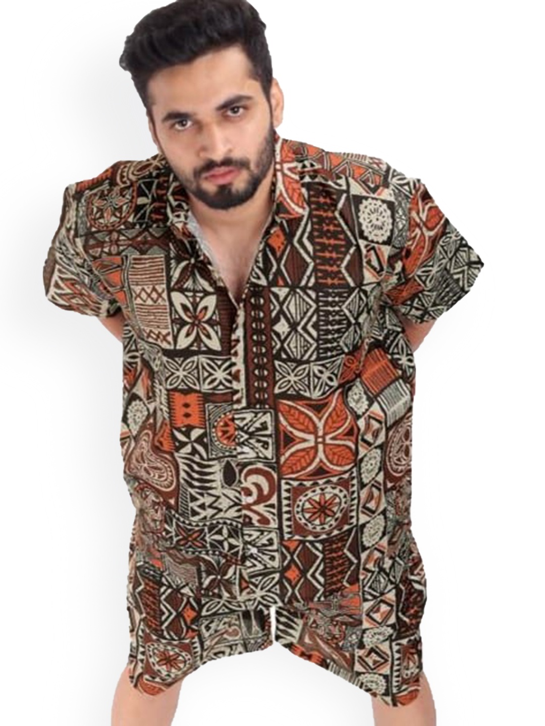 

BROWN BROTHERS Printed Shirt & Shorts Co-Ords