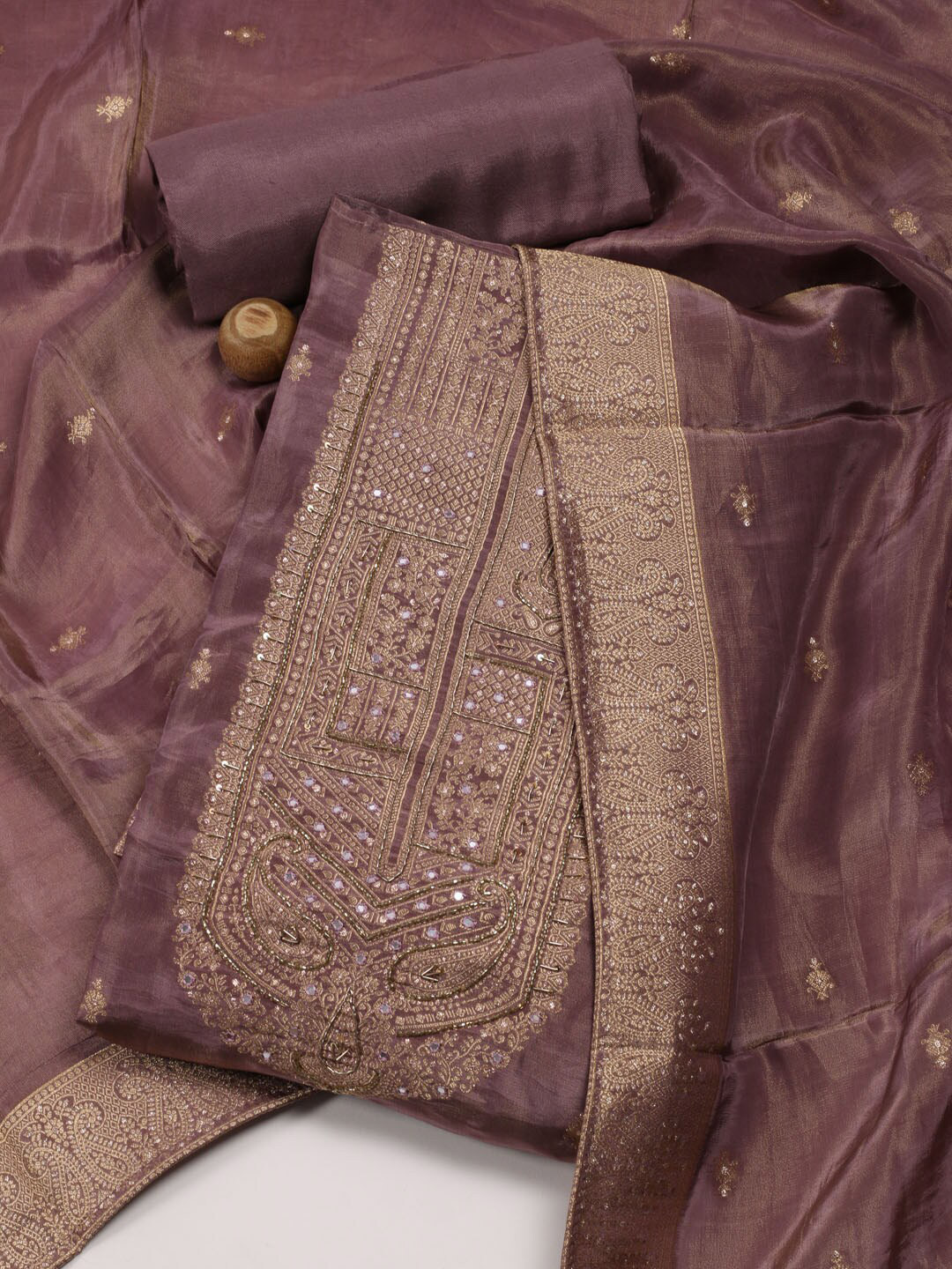 

Meena Bazaar Art Silk Unstitched Dress Material, Purple