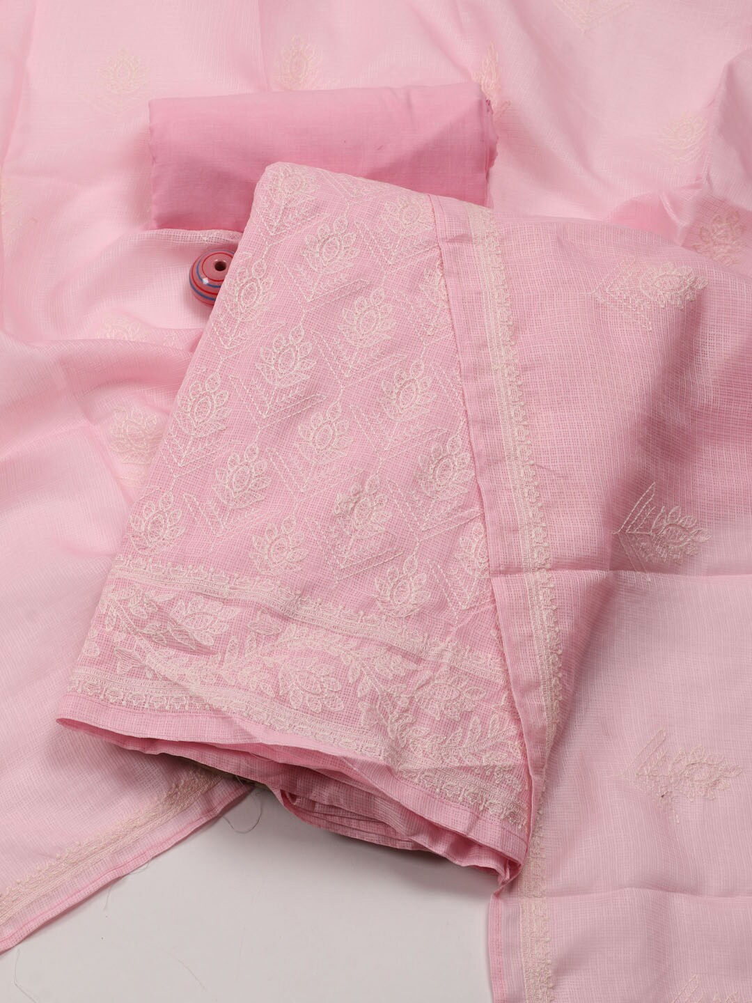 

Meena Bazaar Unstitched Dress Material, Pink