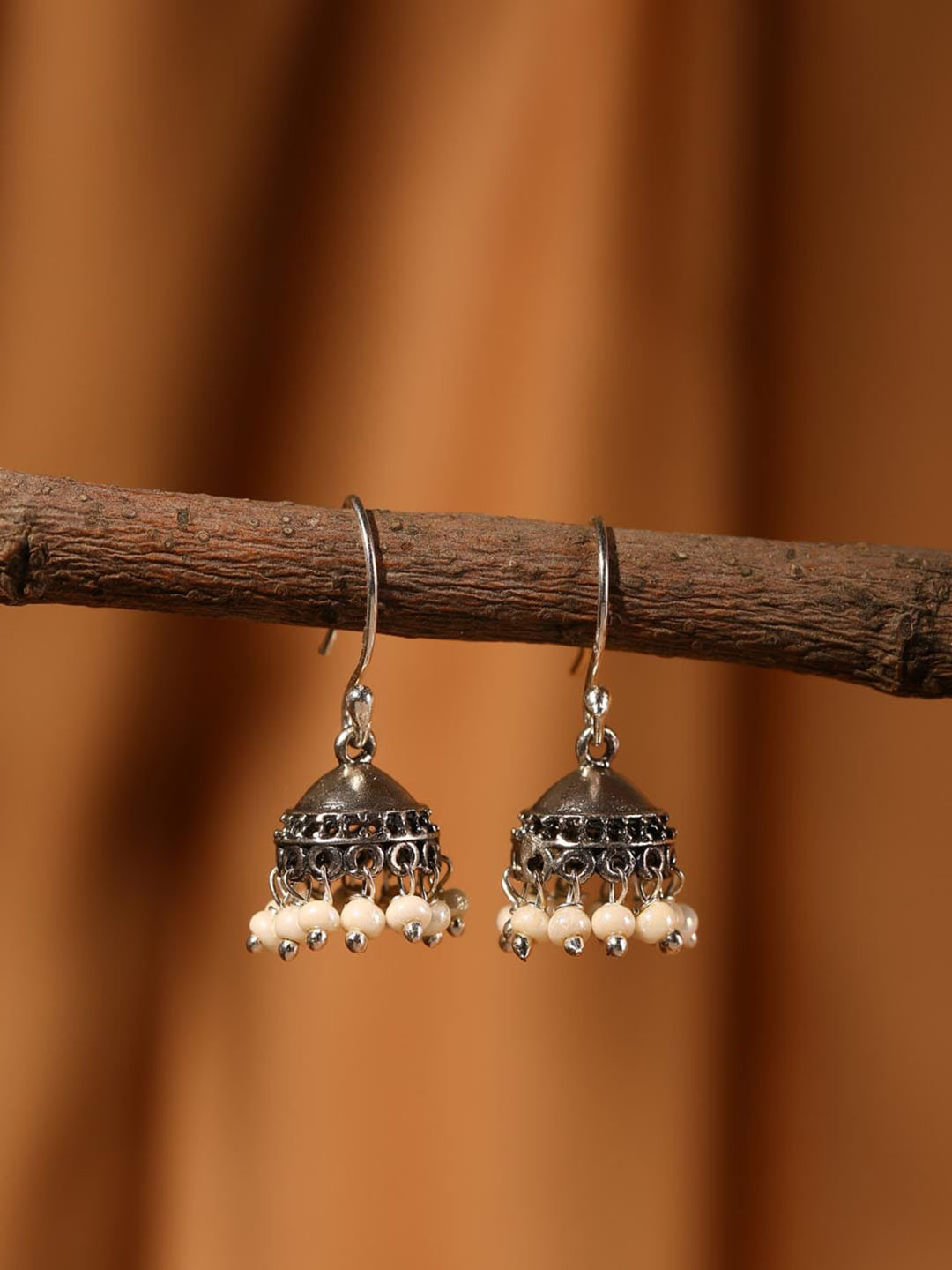 

Fabindia Artificial Beaded Silver Jhumkas
