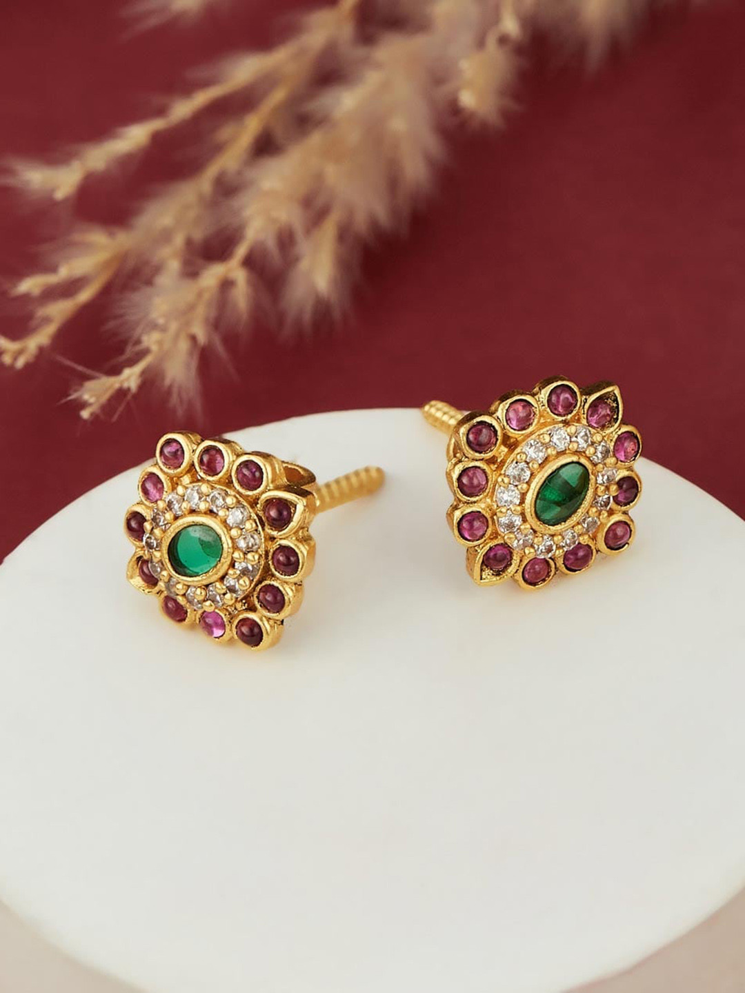 

Fabindia Artificial Stones Studded Contemporary Stud Earrings, Gold