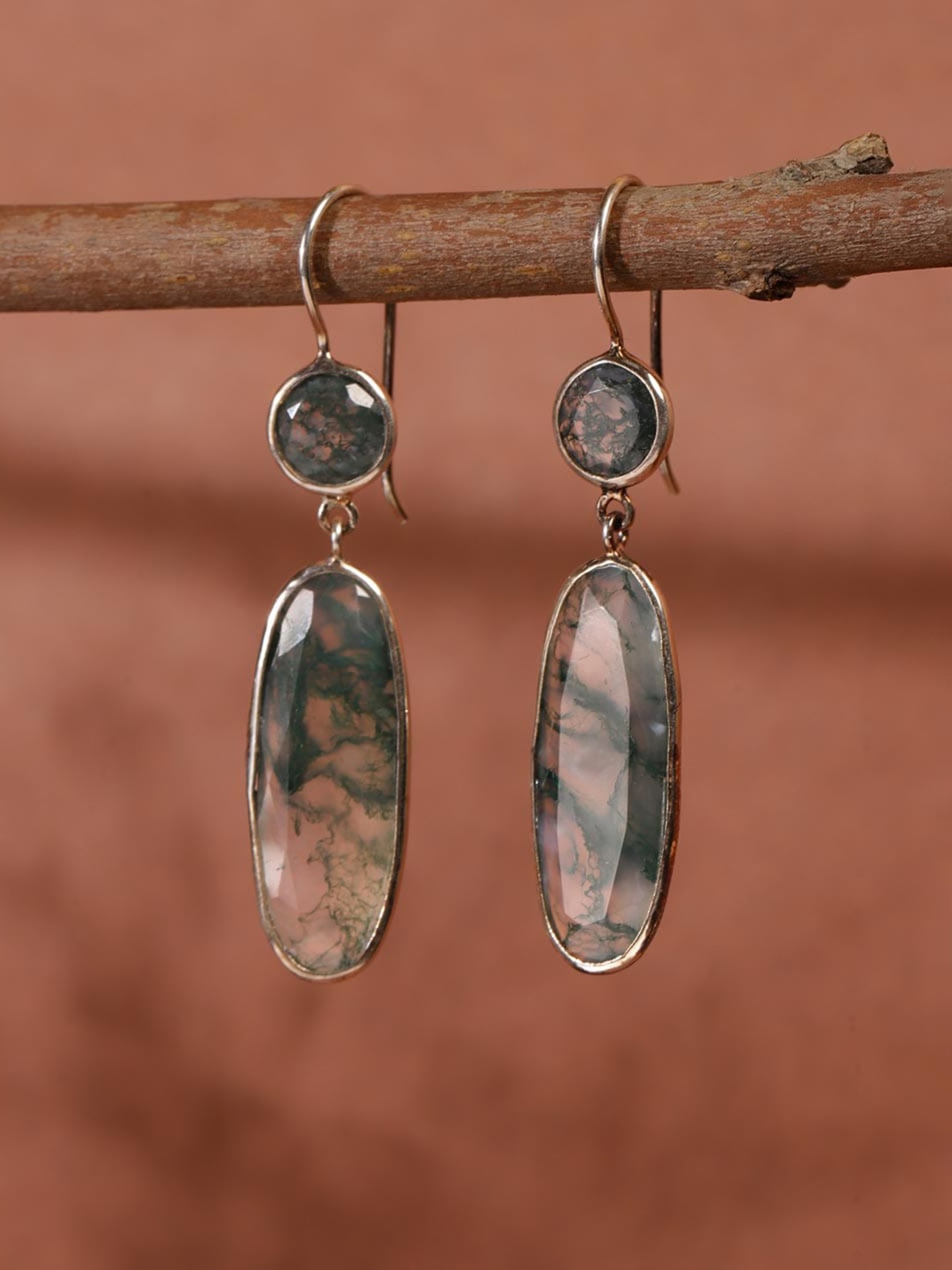 

Fabindia Silver Studded Contemporary Drop Earrings