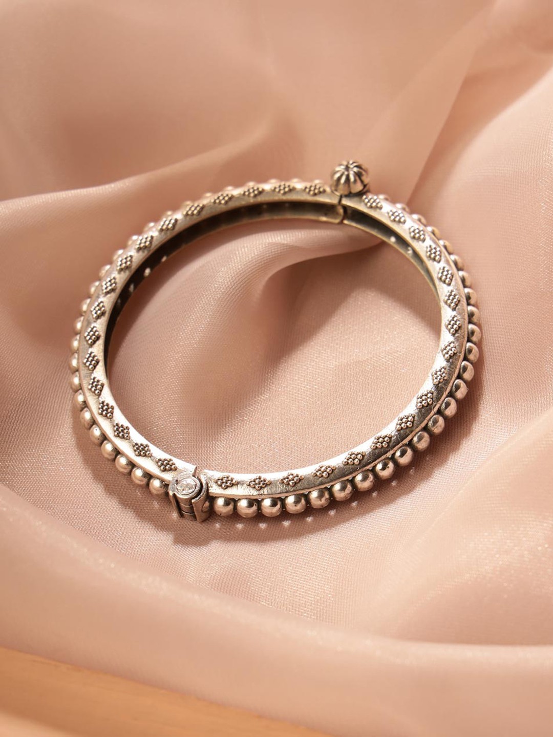 

Fabindia Beaded Openable Bangle, Silver