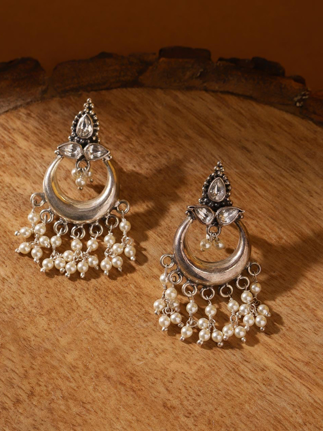 

Fabindia Artificial Beads Silver Chandbalis