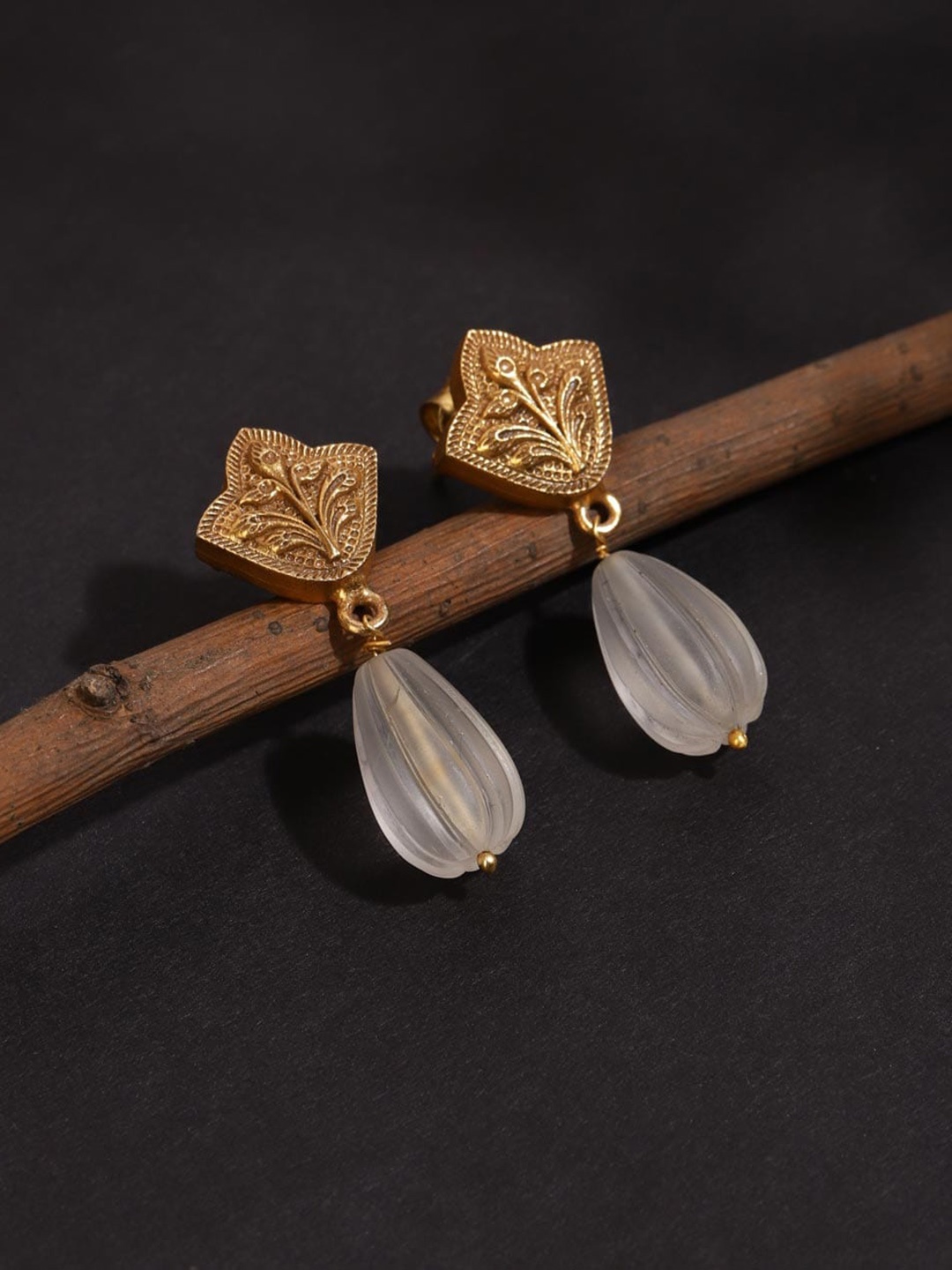 

Fabindia Silver Contemporary Drop Earrings, Gold