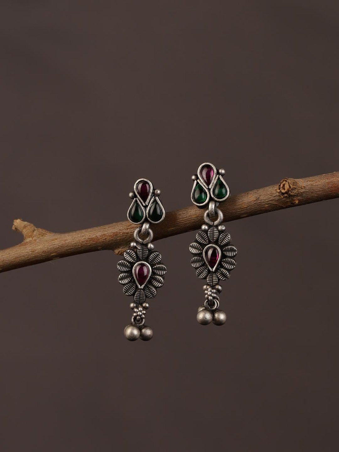 

Fabindia Artificial Stones Silver Drop Earrings