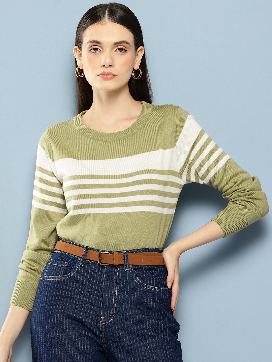 

Chemistry Striped Sweater, Green