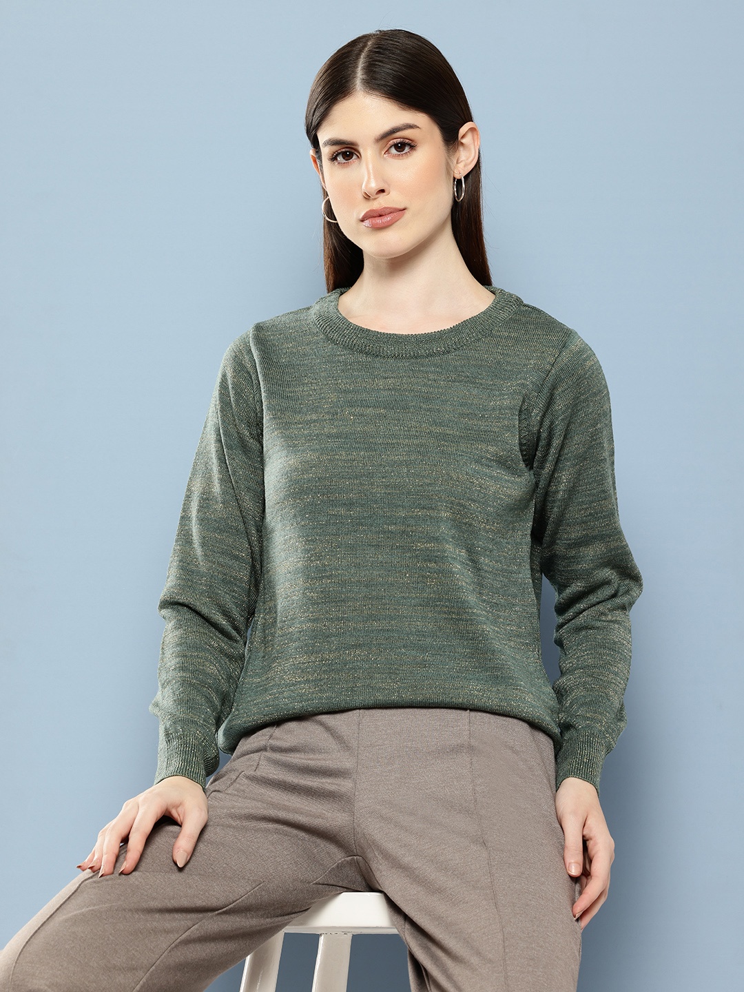 

Chemistry Round Neck Pullover, Green