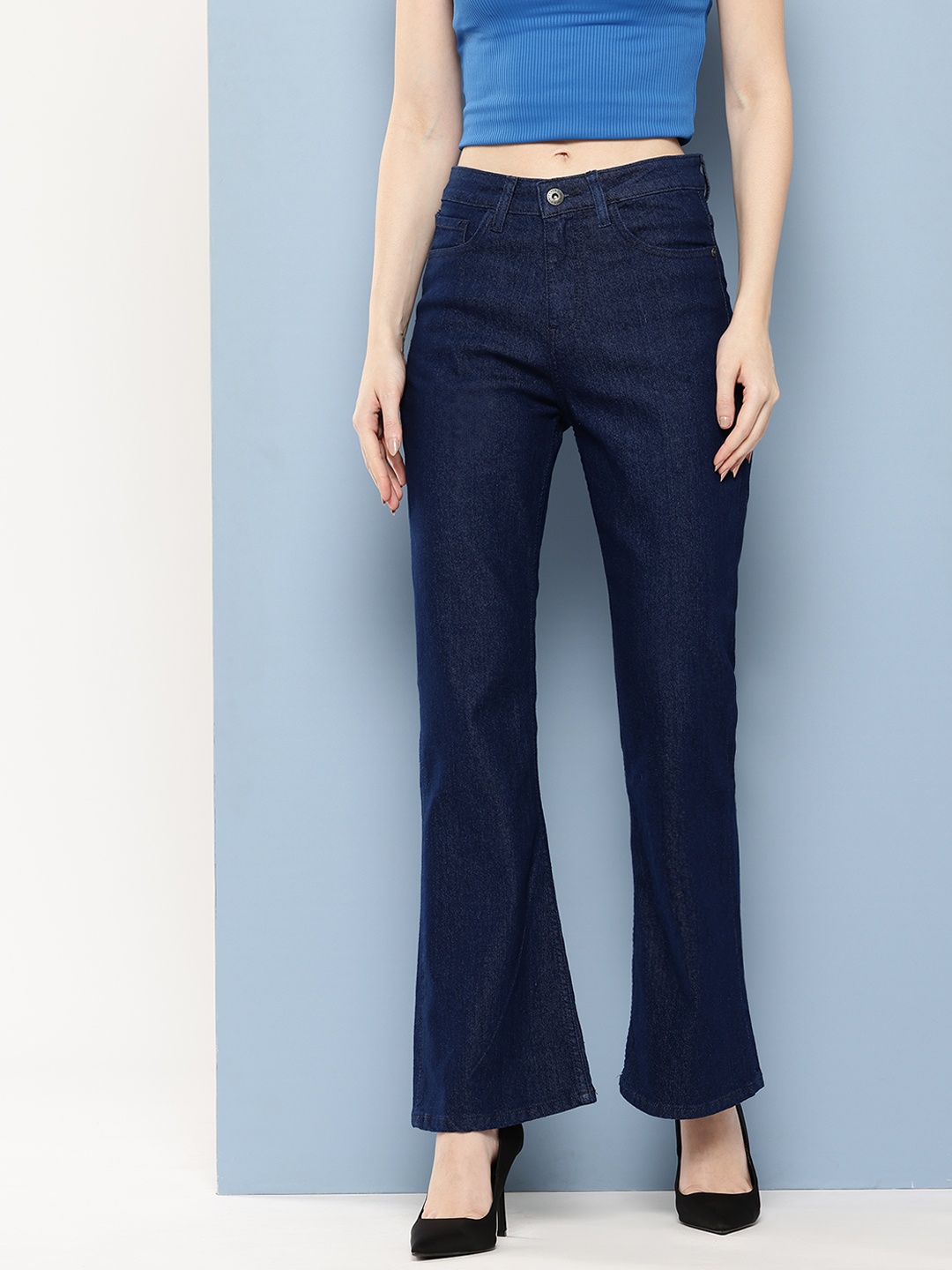 

Chemistry Women Bootcut High-Rise Stretchable Jeans, Navy blue