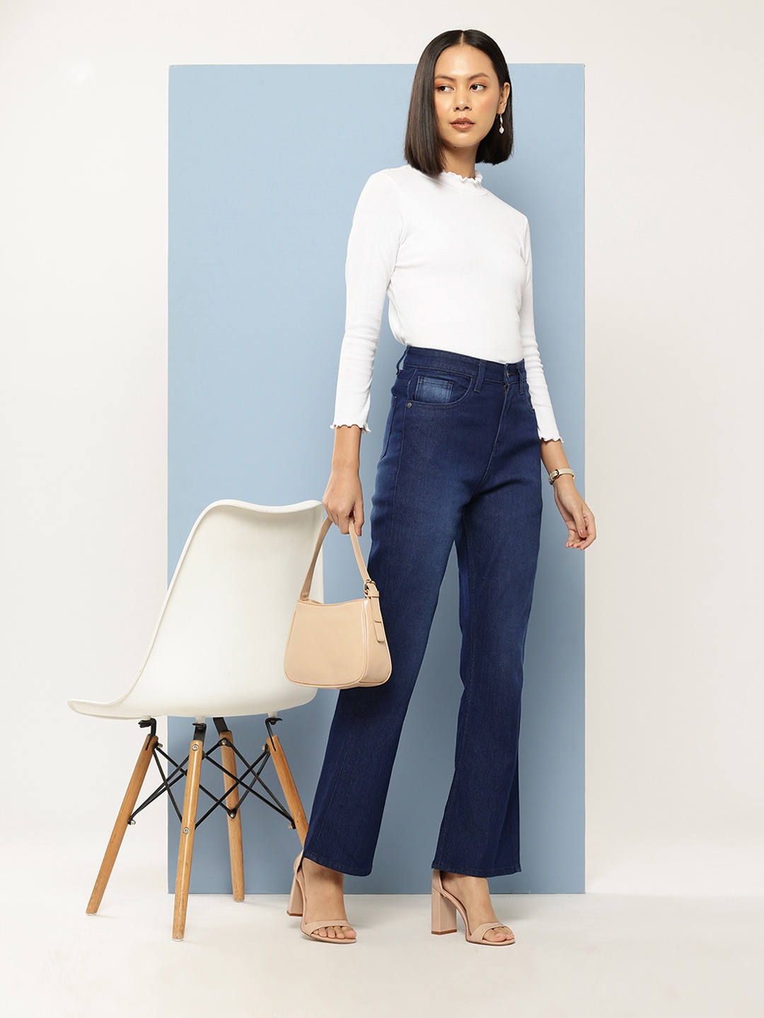 

Chemistry Women High-Rise Stretchable Bootcut Jeans, Navy blue