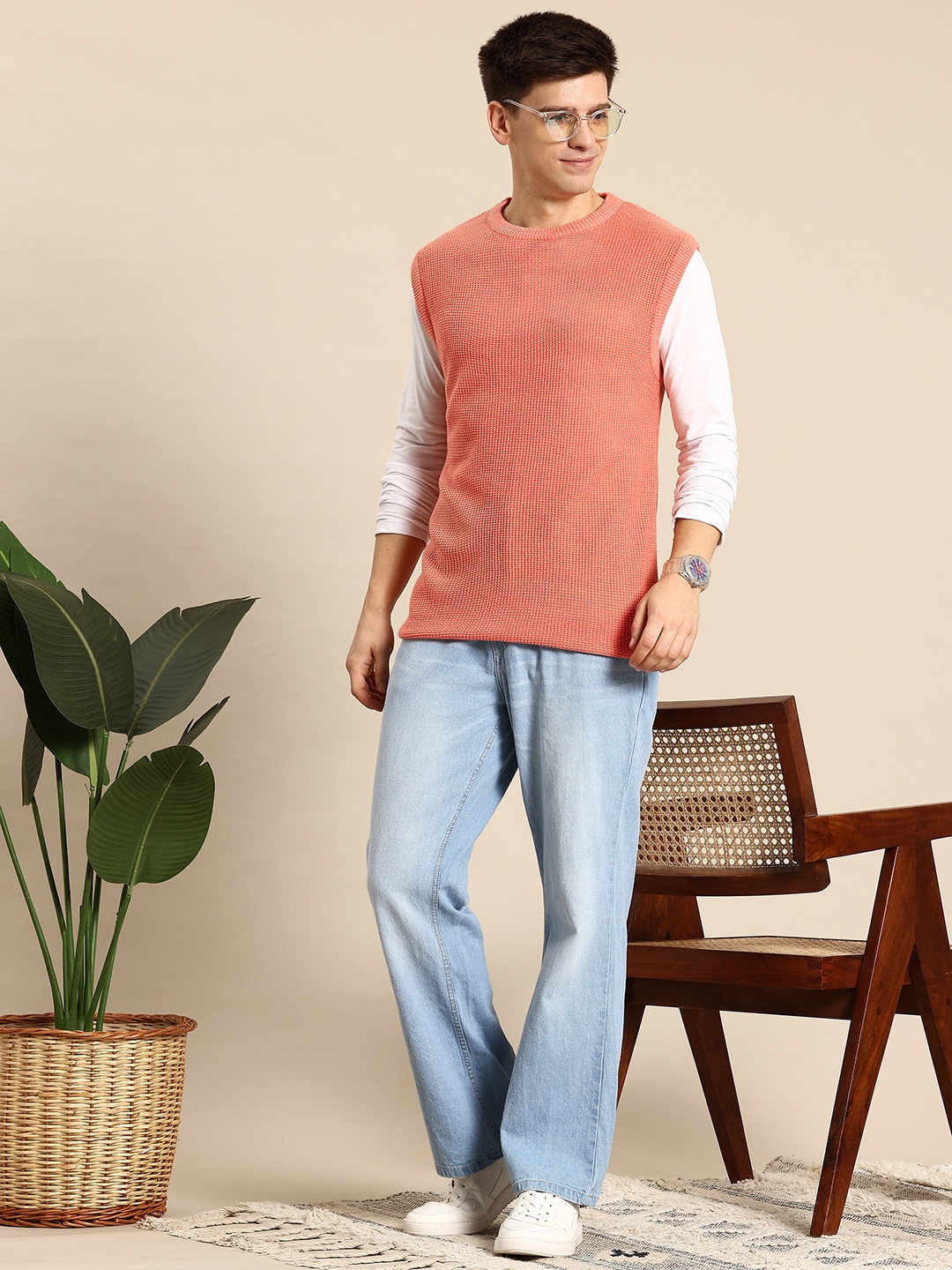 

Mast & Harbour Self-Designed Sweater Vest, Orange