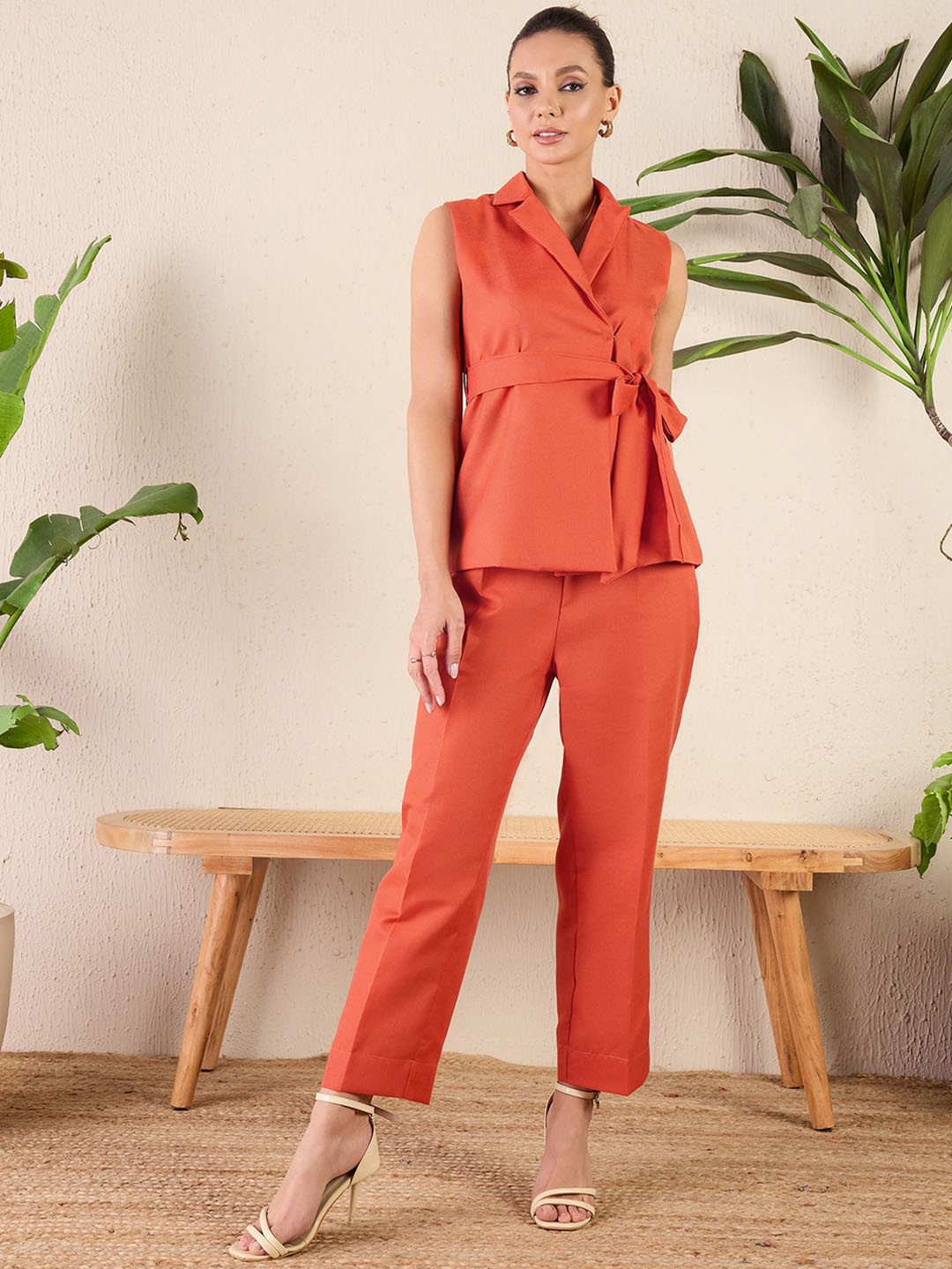

Uptownie 2 Piece Linen Jacket Set, Orange