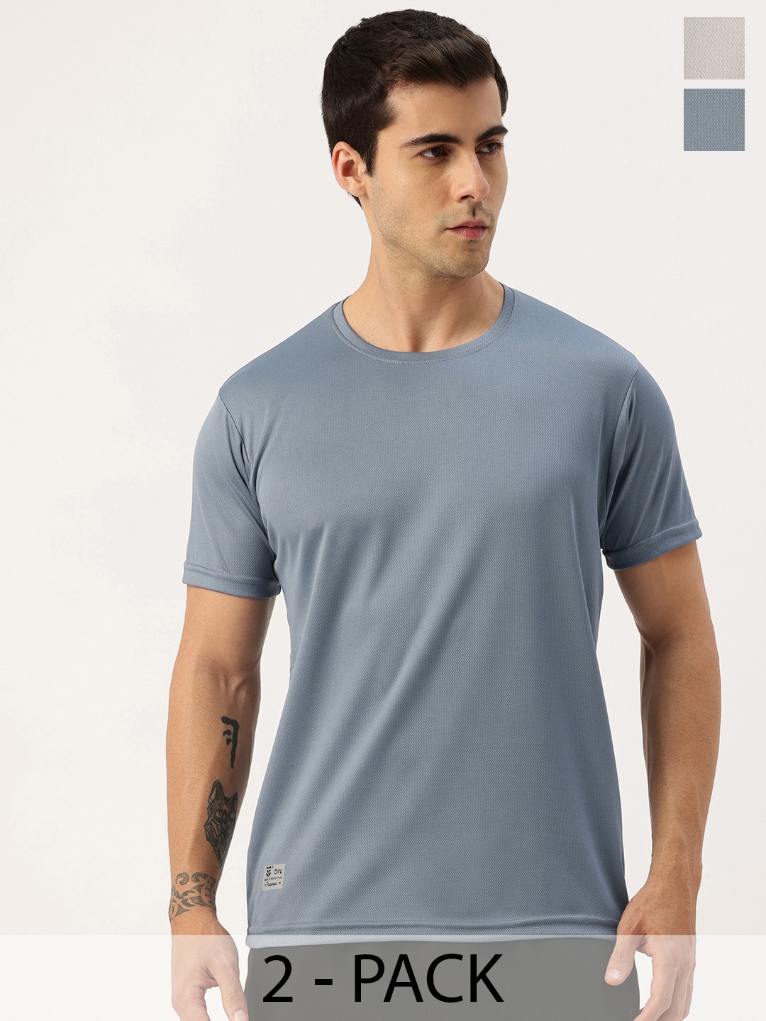 

Sports52 wear Pack Of 2 Dri-FIT Training or Gym Sports T-shirt, Blue