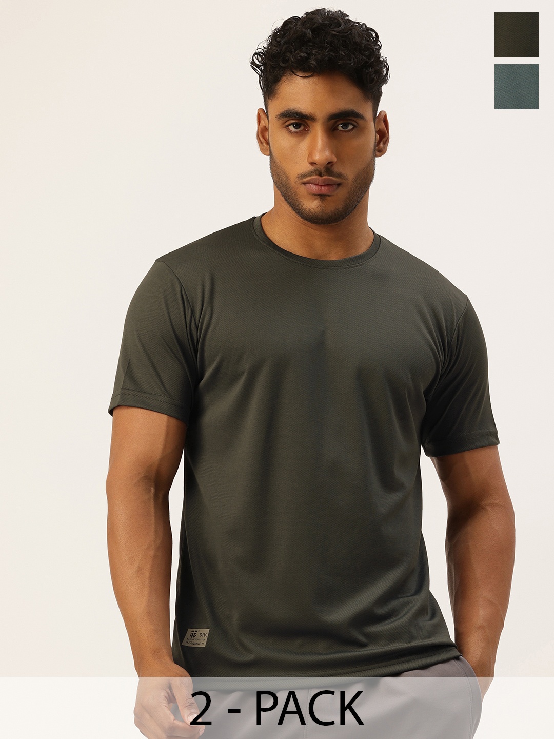 

Sports52 wear Pack Of 2 Dri-FIT Training Or Gym Sports T-shirt, Olive