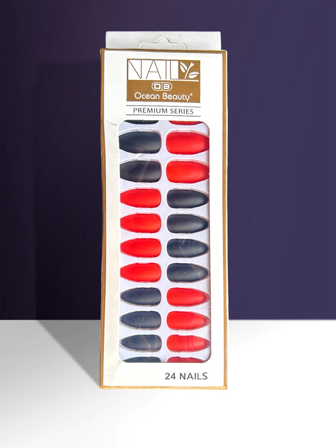 

CHRONEX Set Of 24 Matte Finish Reusable Press On Nail Extensions, Red