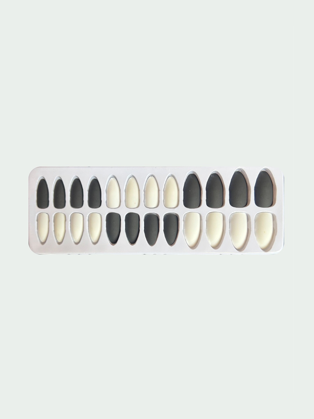 

CHRONEX Set Of 24 Matte Finish Reusable Press On Nail Extensions, White