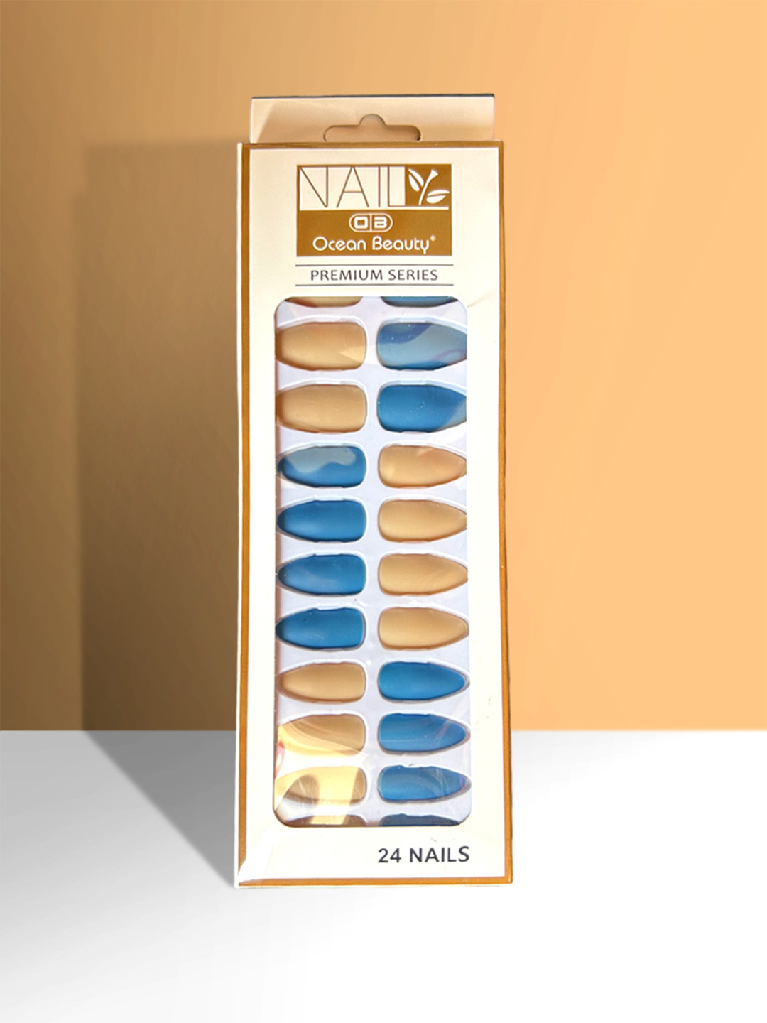 

CHRONEX Set Of 24 Matte Finish Reusable Press On Nail Extensions, Blue