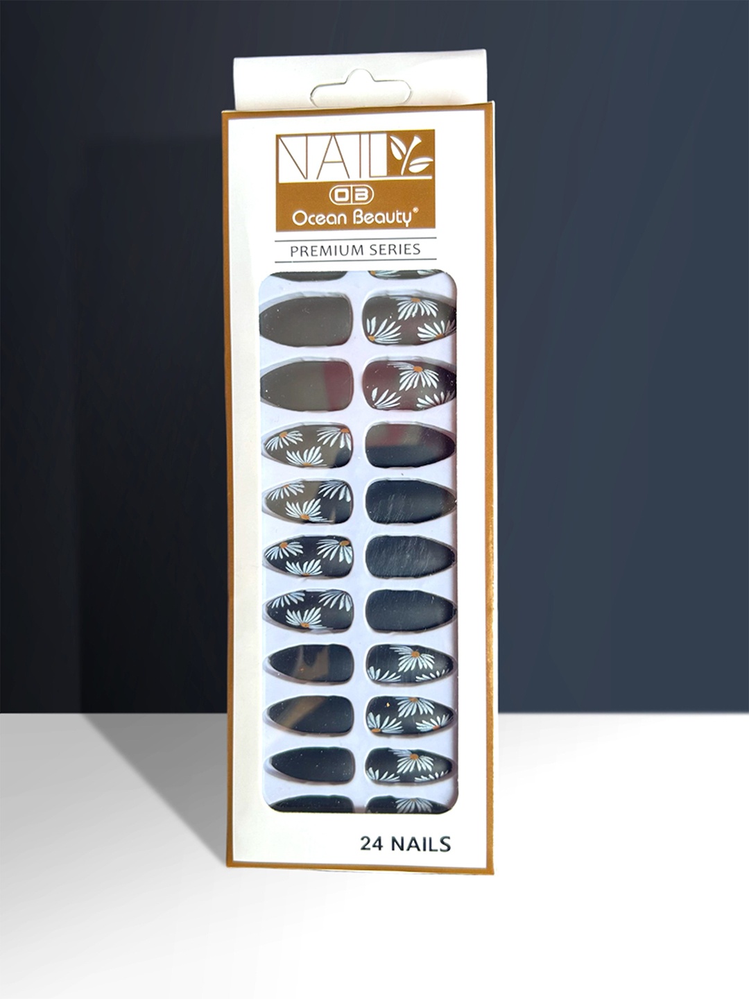 

CHRONEX Set Of 24 Matte Finish Reusable Press On Nail Extensions, Black