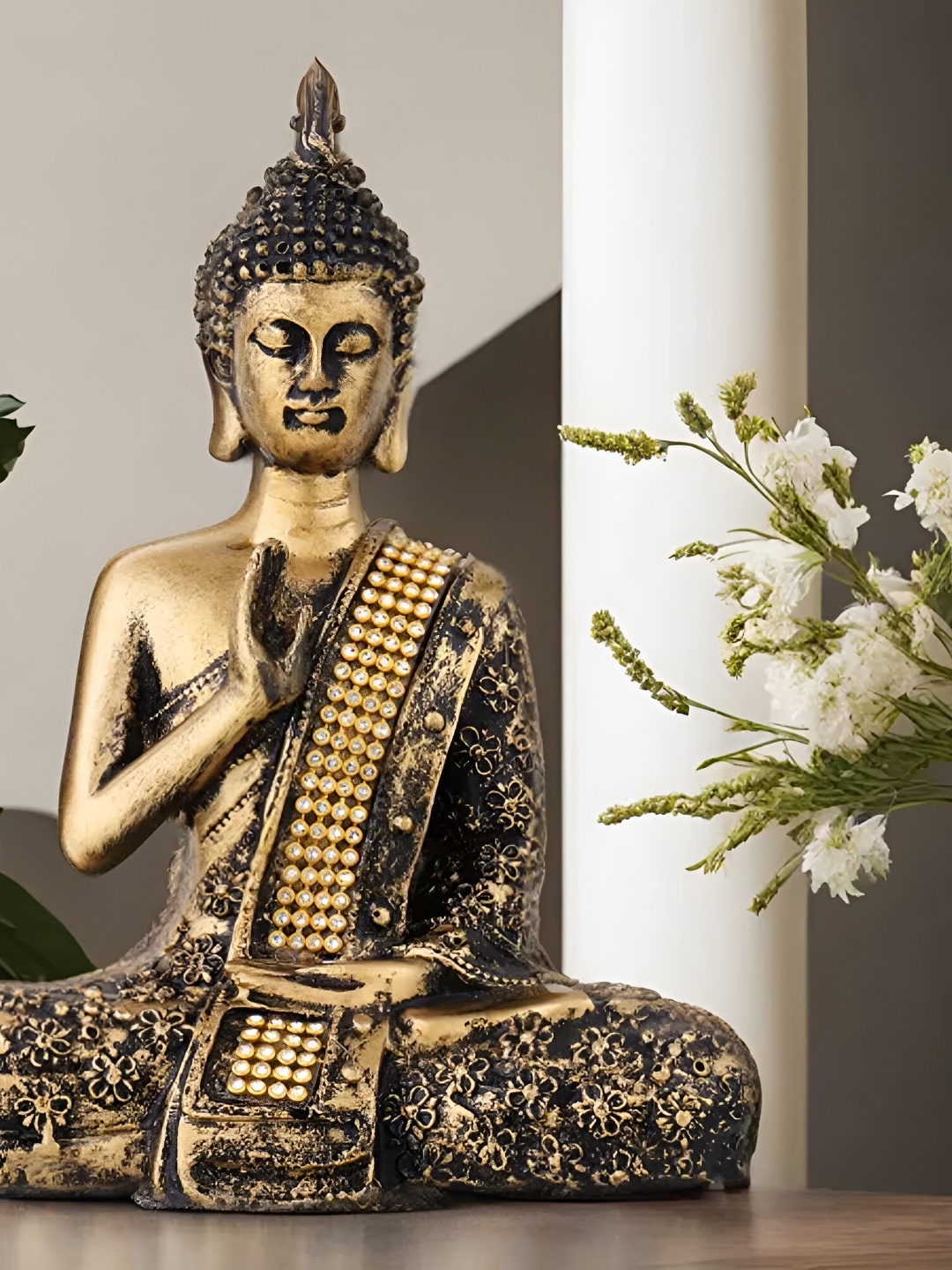 

VIVARS CRAFT Gold-Toned Religious Figurine Showpiece