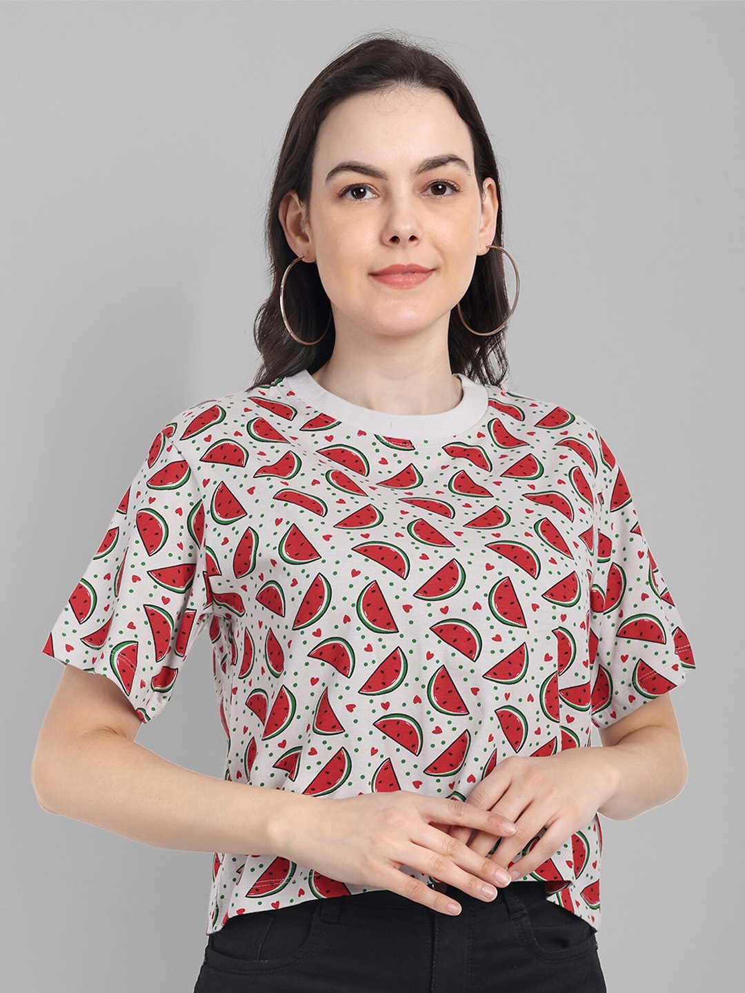 

HEYLAY Women Printed T-shirt, Grey