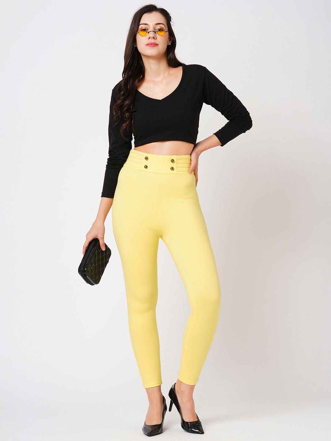 

Globus Women Skinny Fit Treggings, Yellow