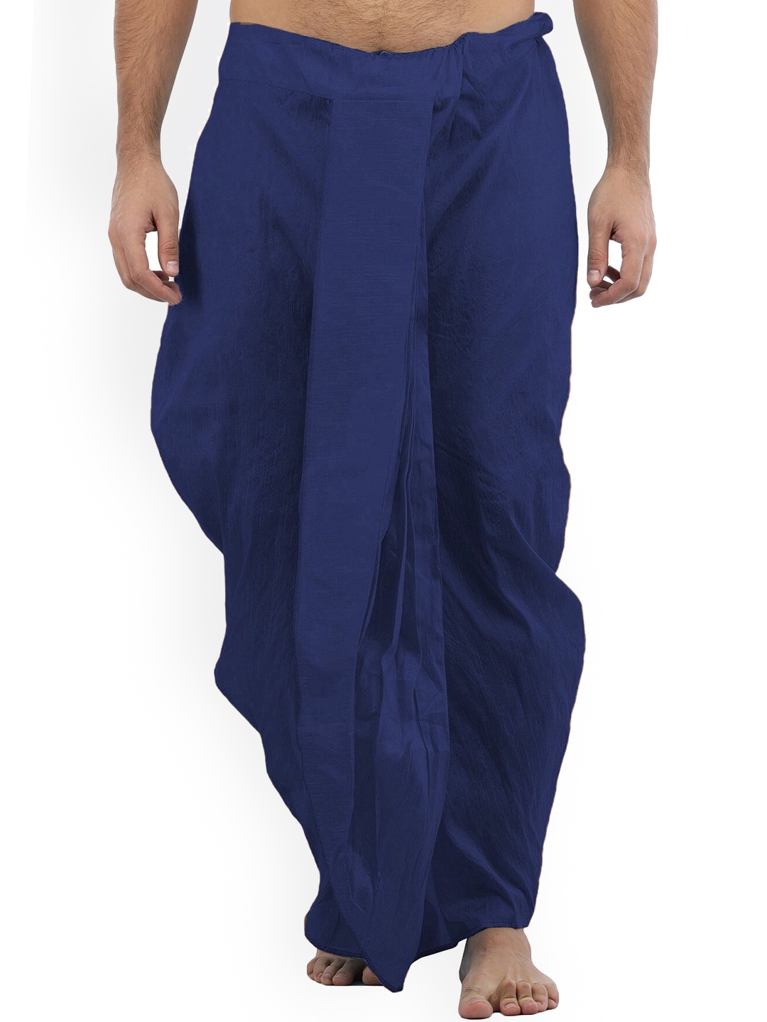 

Exotic India Men Art Silk Ready To Wear Dhoti, Blue