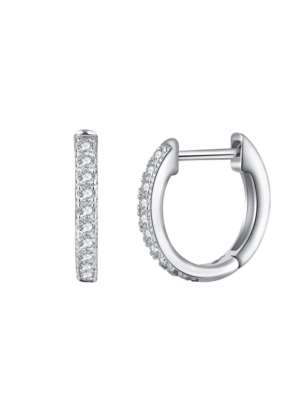 

BRIA JEWELS Rhodium-Plated Silver Circular Hoop Earrings