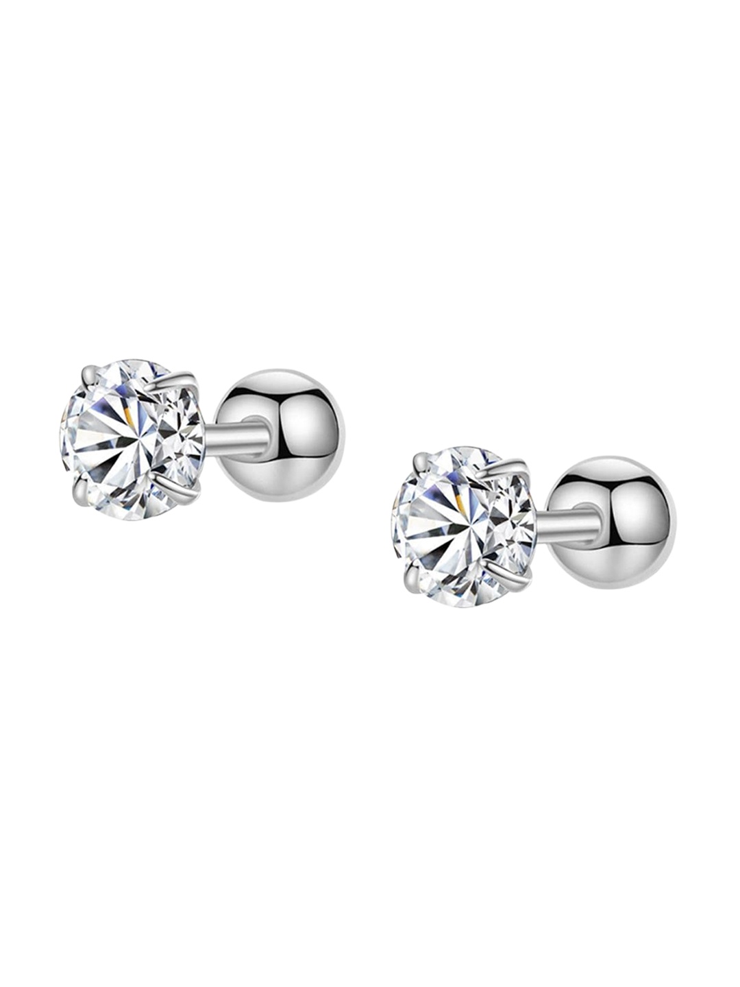 

BRIA JEWELS Gold-Plated Cubic Zirconia-Studded Contemporary Studs Earrings