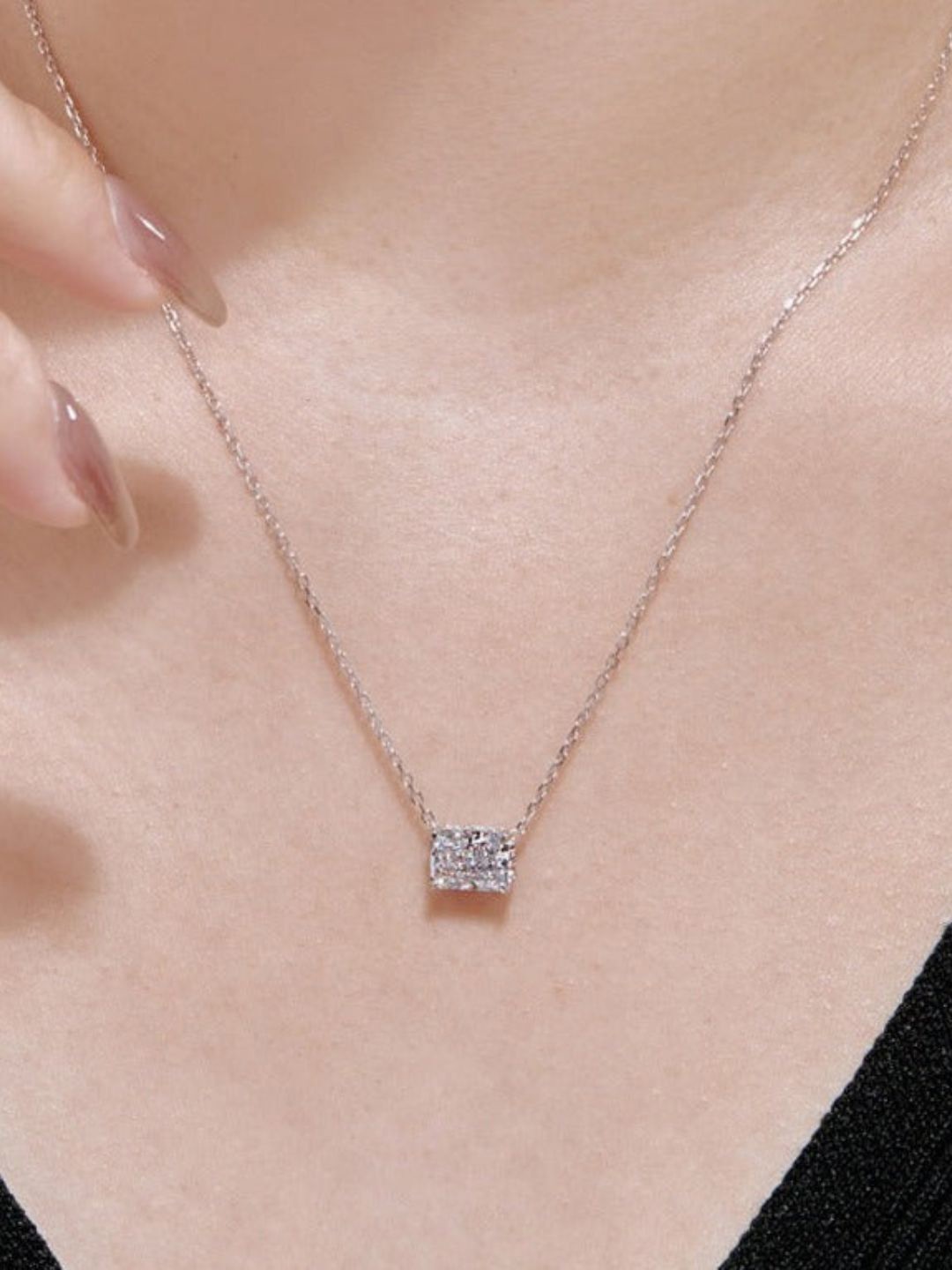 

BRIA JEWELS Rhodium-Plated Cubic Zirconia Necklace, Silver