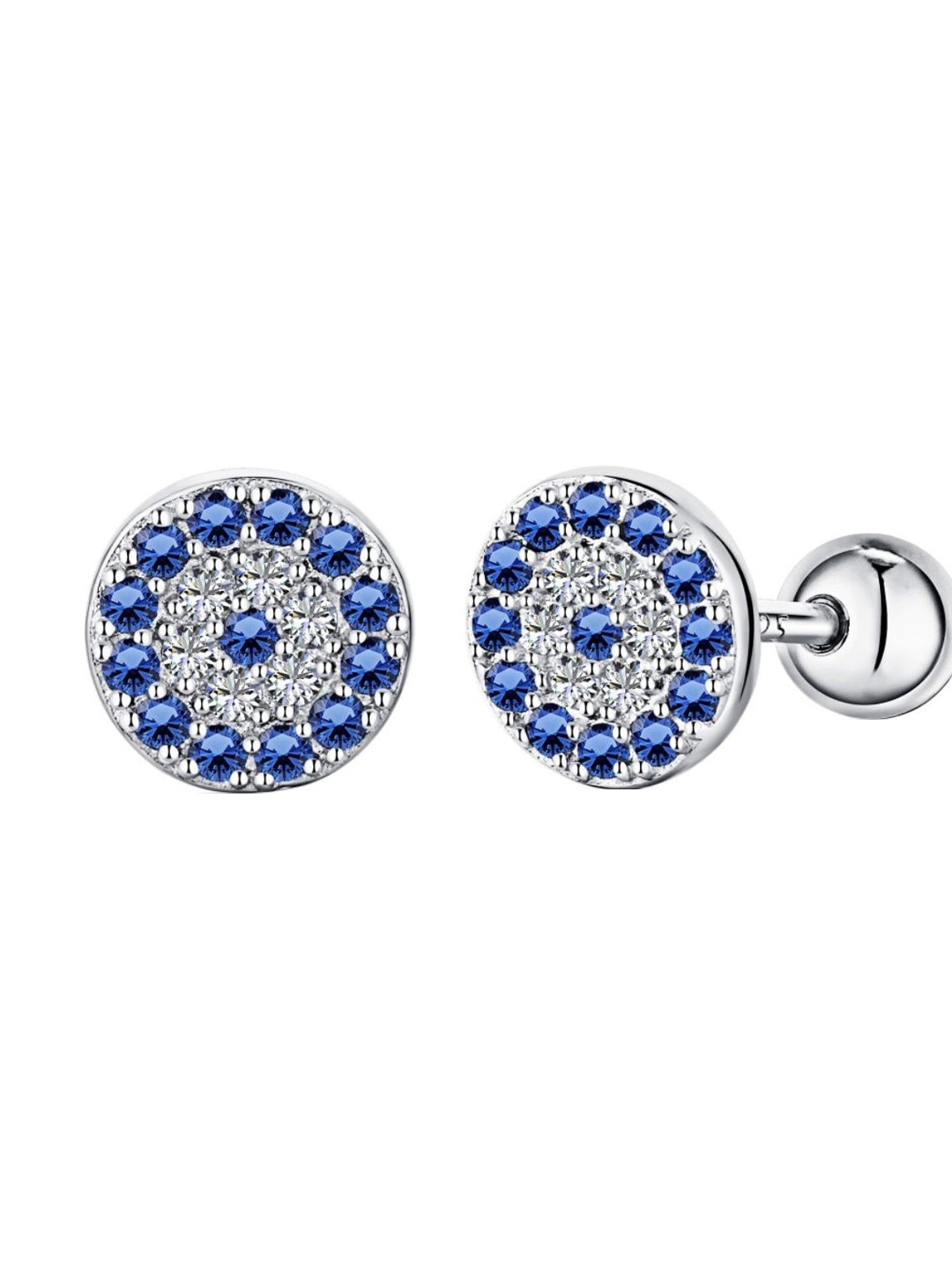 

BRIA JEWELS Sterling Silver Rhodium-Plated Contemporary Stud Earrings