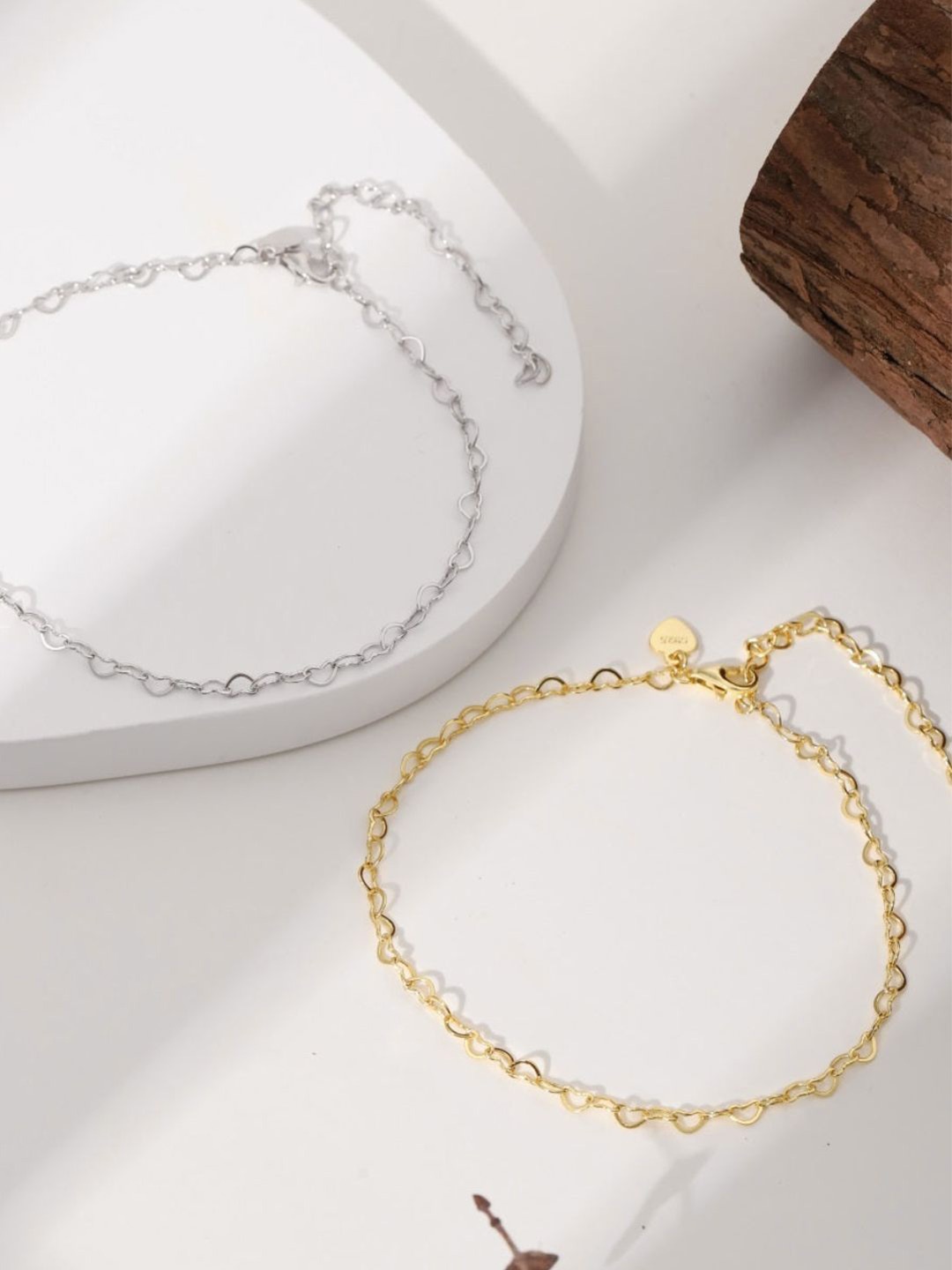 

BRIA JEWELS Artificial Stones and Beads Anklet, Silver