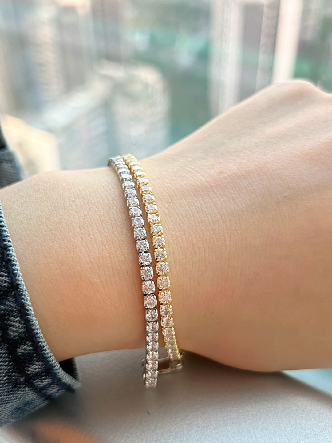 

BRIA JEWELS Women Silver Cubic Zirconia Gold-Plated Wraparound Bracelet