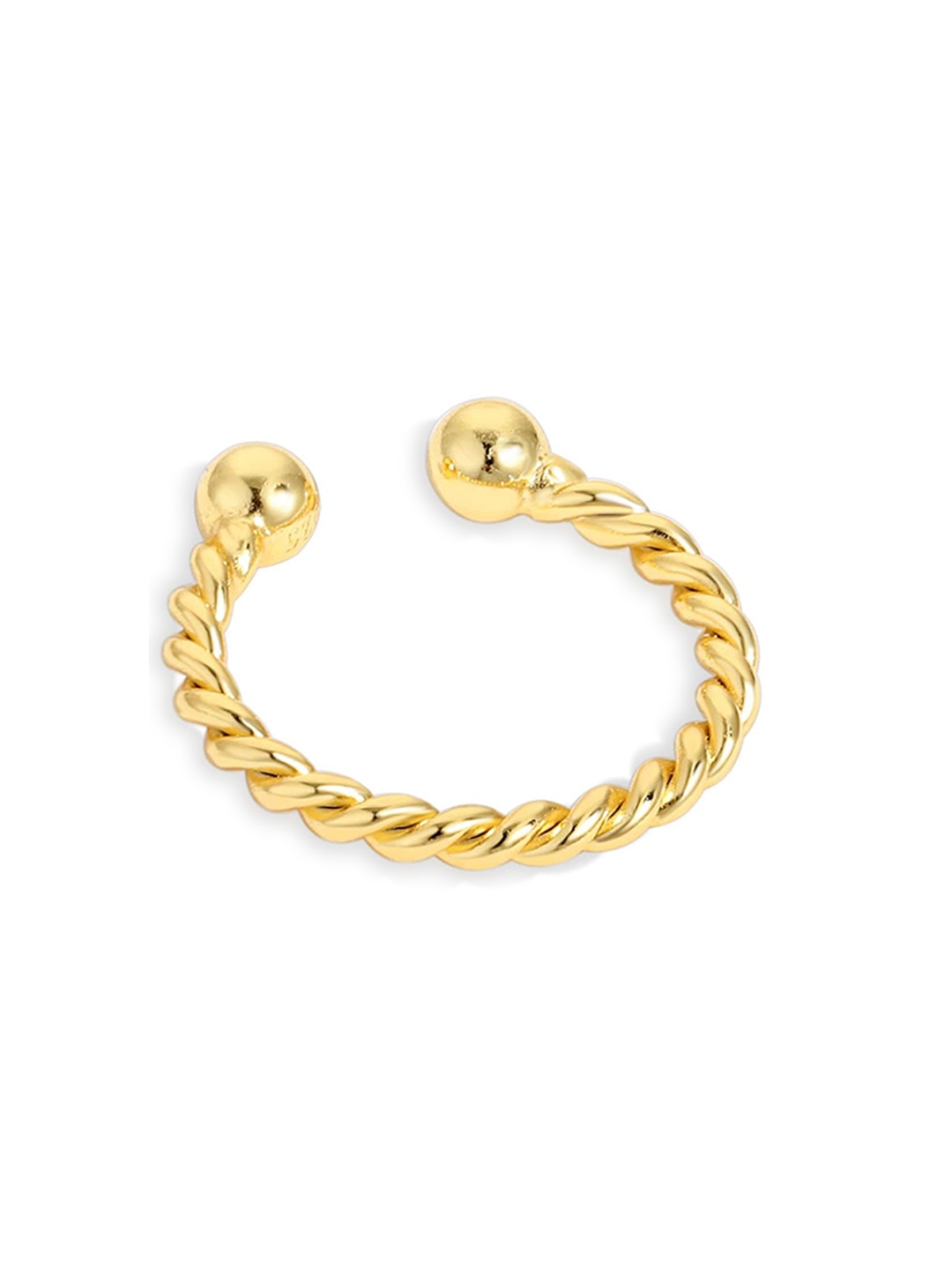 

BRIA JEWELS Sterling Silver Gold-Plated Twisty Hoop Earrings