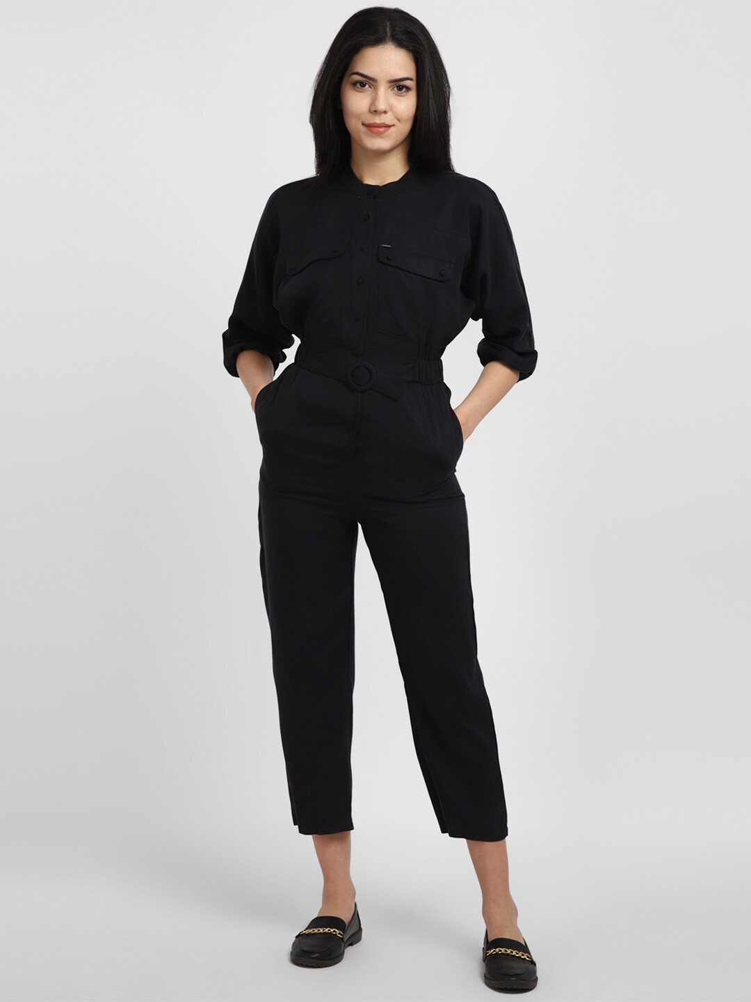 

Allen Solly Round Neck Long Sleeves Basic Jumpsuit, Black