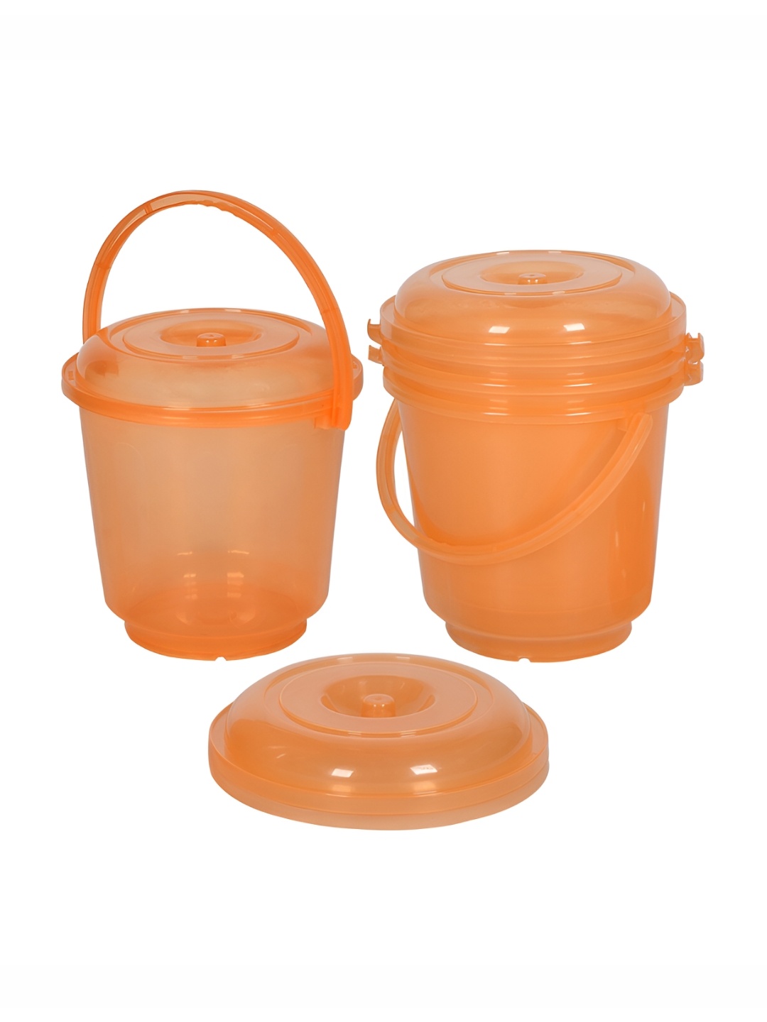 

Kuber Industries Transparent & Orange 4 Pieces Bath Accessories Set