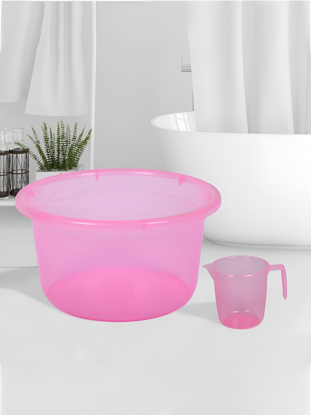 

Kuber Industries Transparent 2 Pieces Bath Accessories Set