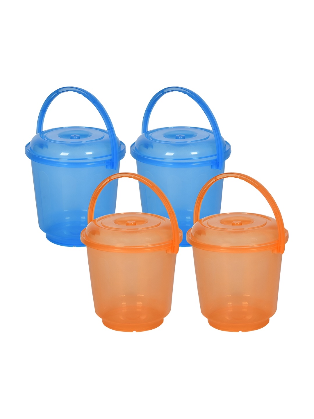 

Kuber Industries Blue & Orange 4 Pieces Bath Accessories Set