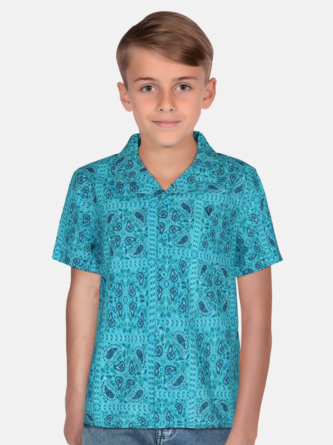 

Allen Solly Junior Boys Floral Opaque Printed Casual Shirt, Green